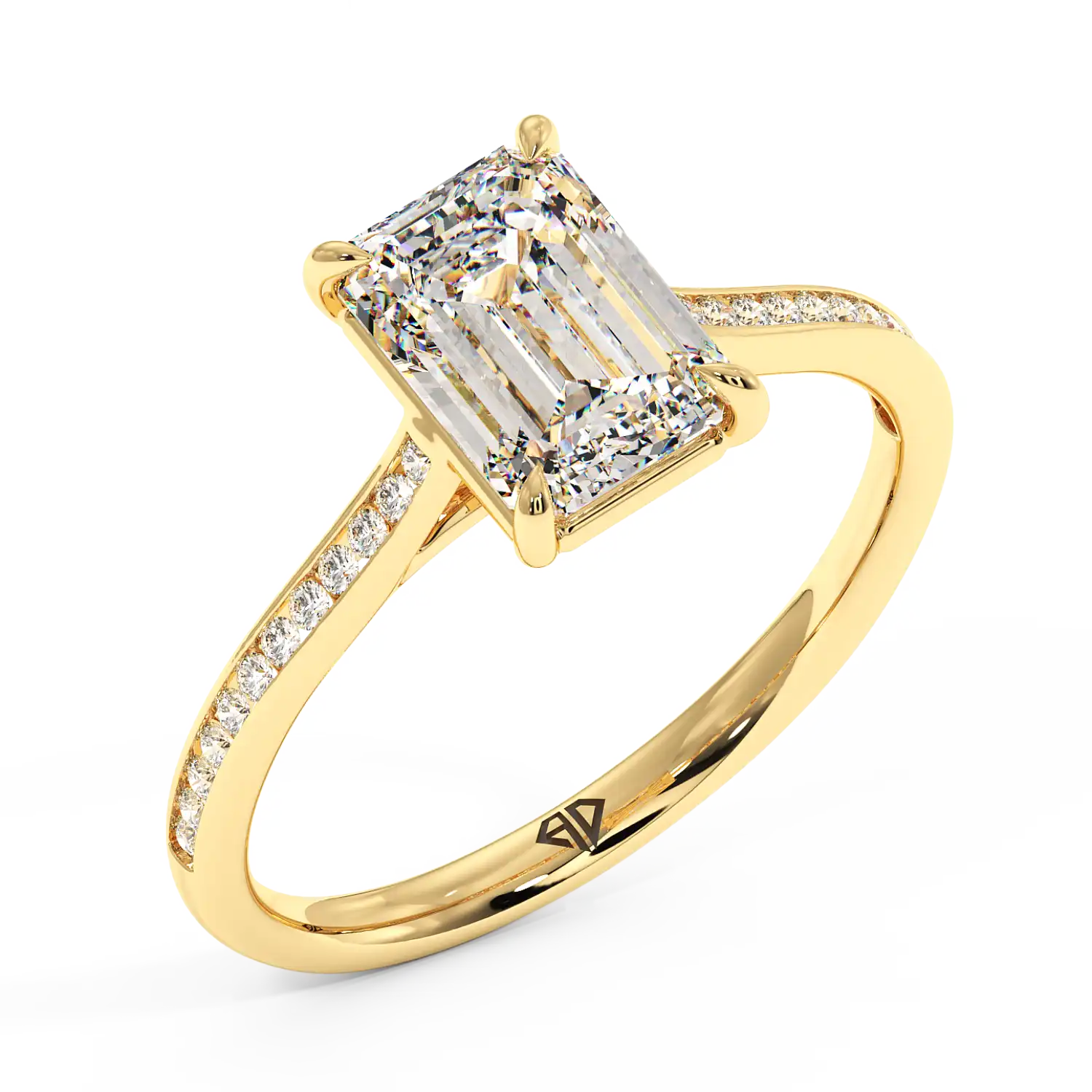 18K Yellow Gold Poppy Channel Engagement Ring