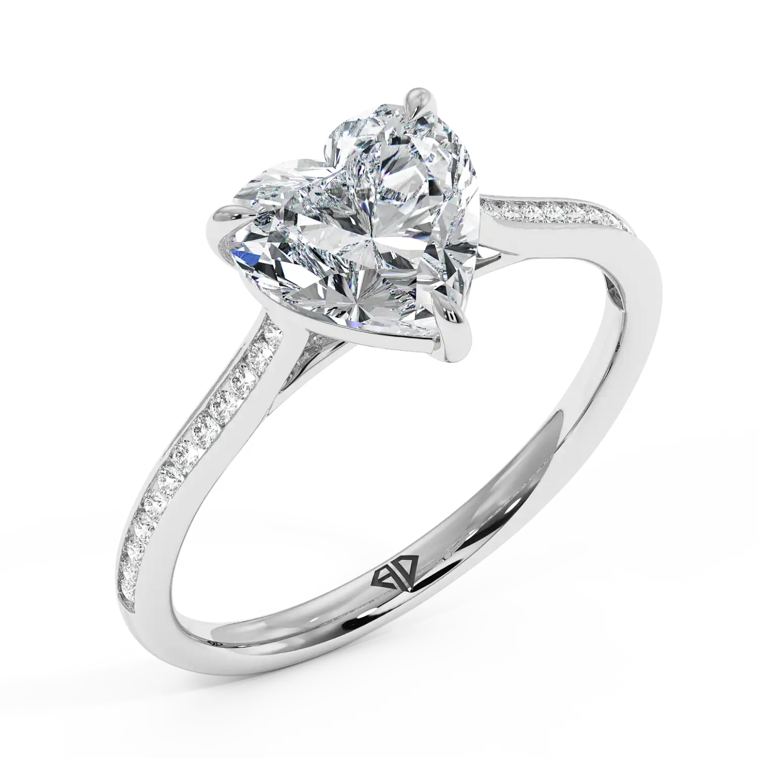 18K White Gold Poppy Channel Engagement Ring