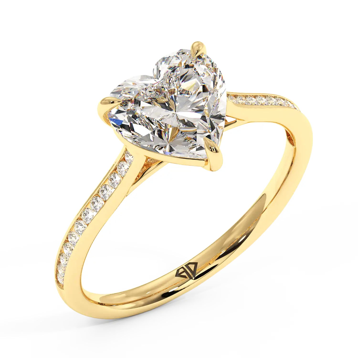 18K Yellow Gold Poppy Channel Engagement Ring