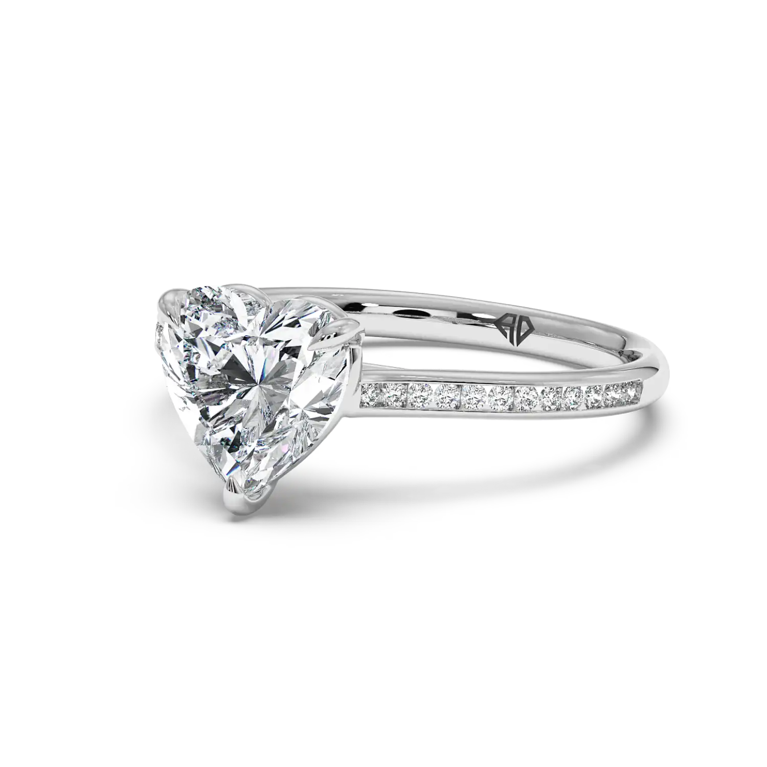 18K White Gold Poppy Channel Engagement Ring