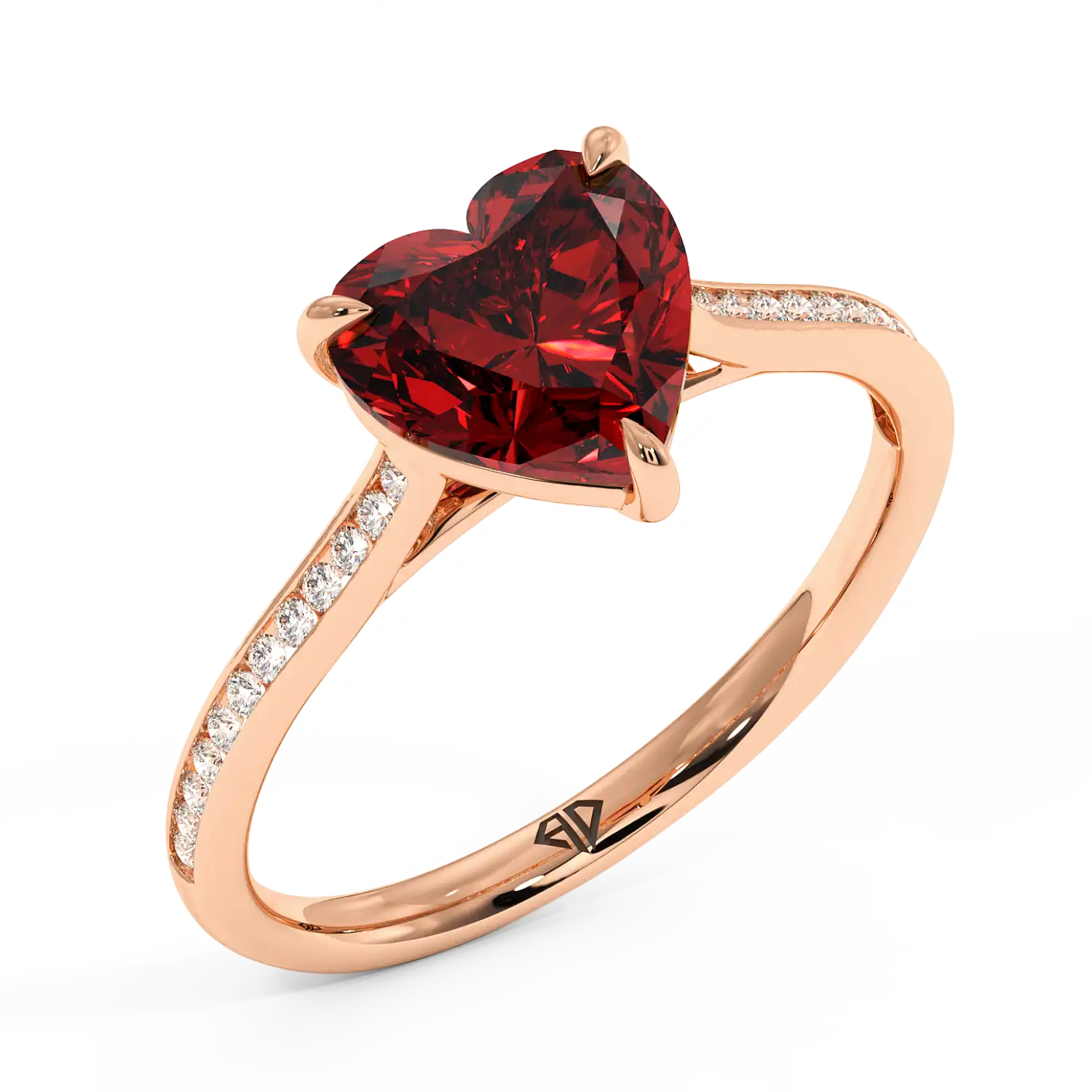 18K Rose Gold Poppy Channel Engagement Ring