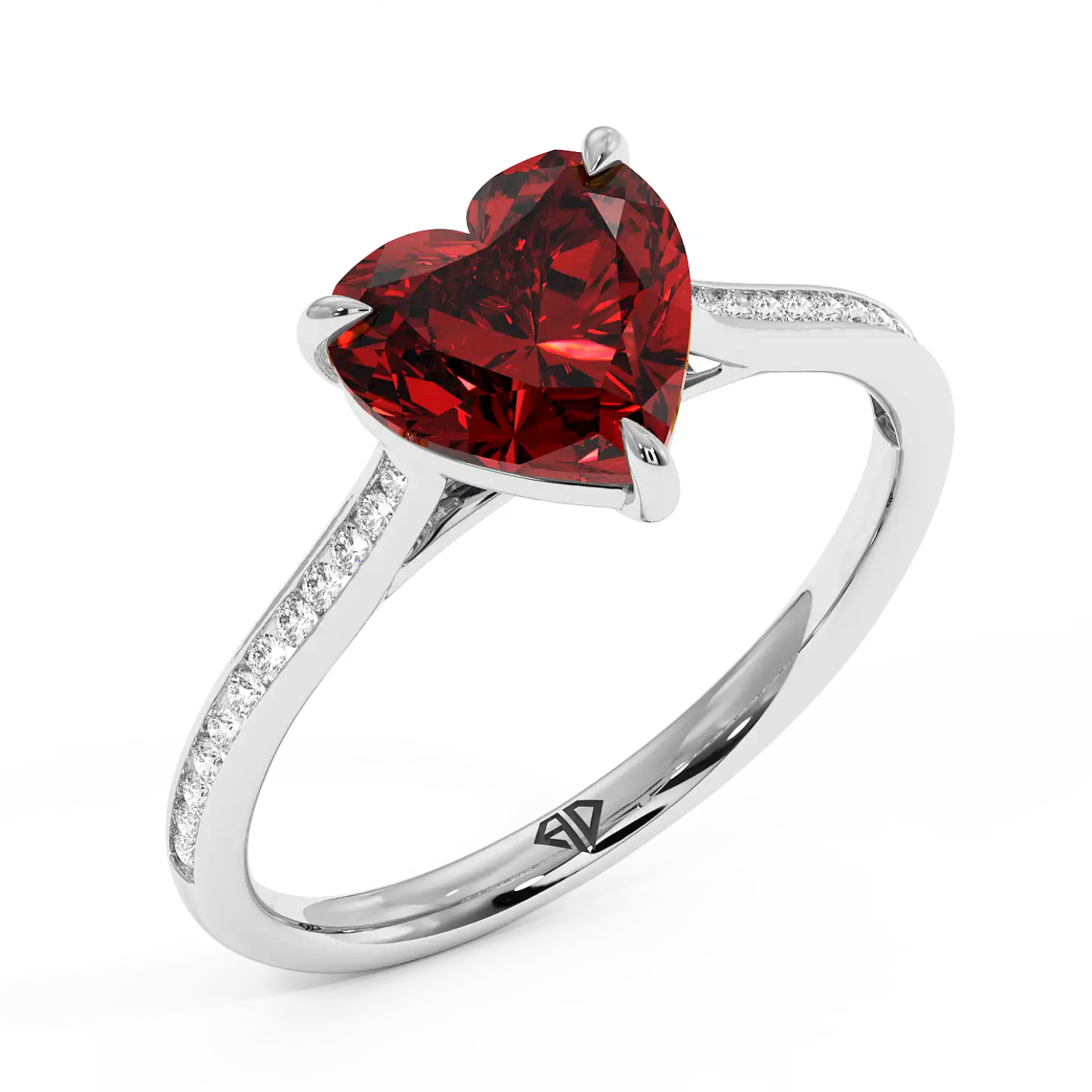 18K White Gold Poppy Channel Engagement Ring