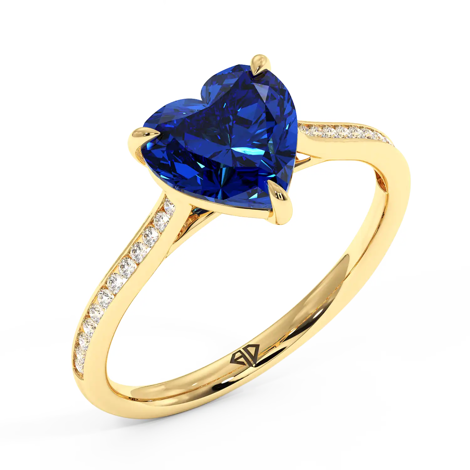 18K Yellow Gold Poppy Channel Engagement Ring