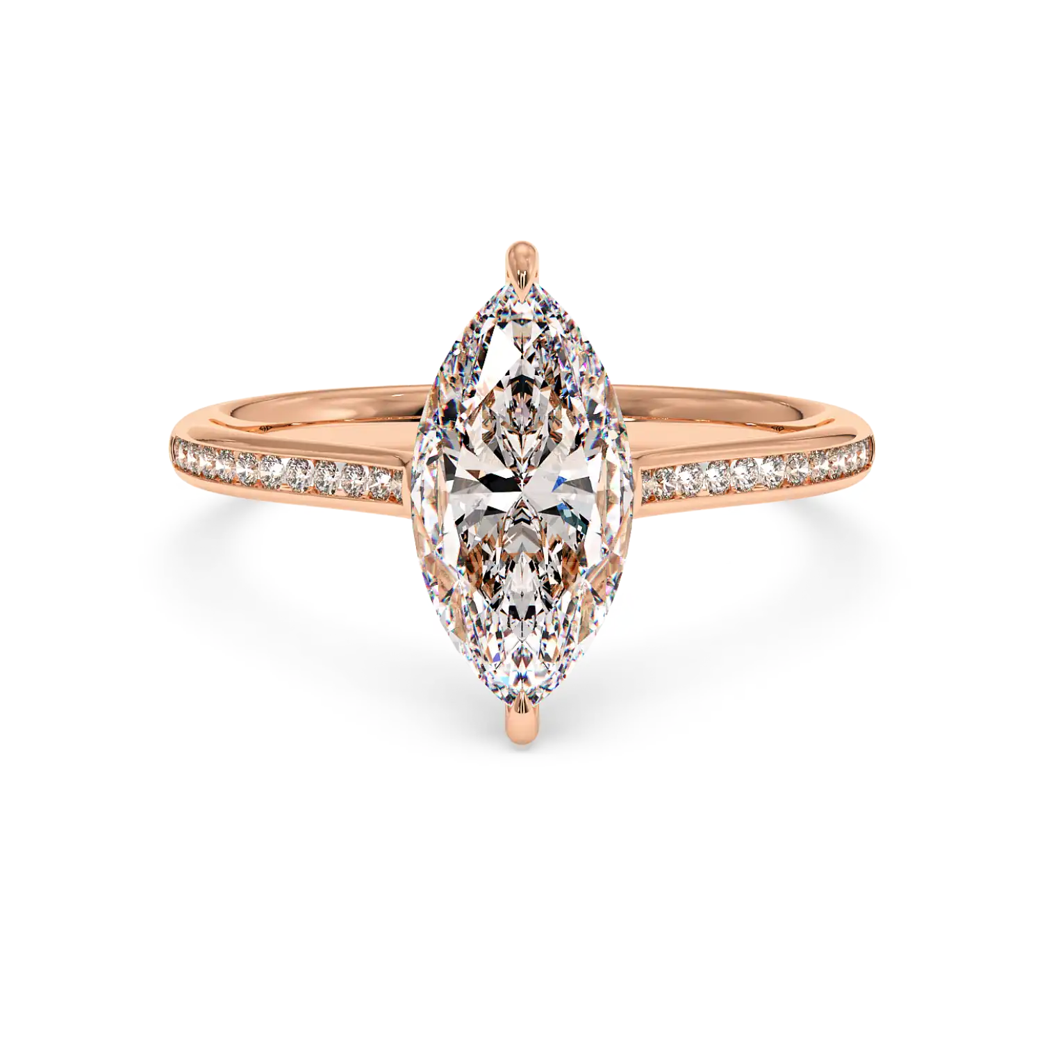 18K Rose Gold Poppy Channel Engagement Ring