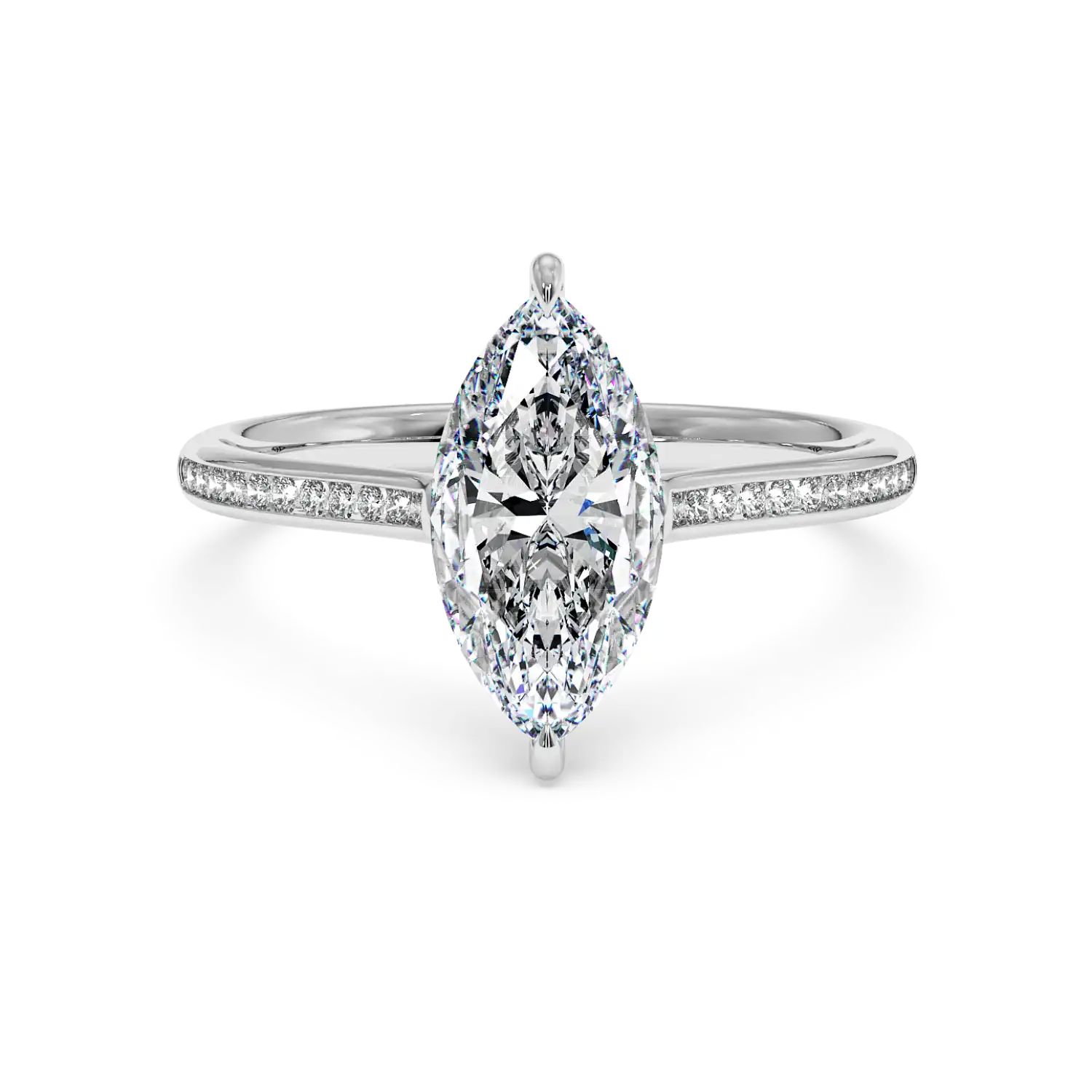 18K White Gold Poppy Channel Engagement Ring