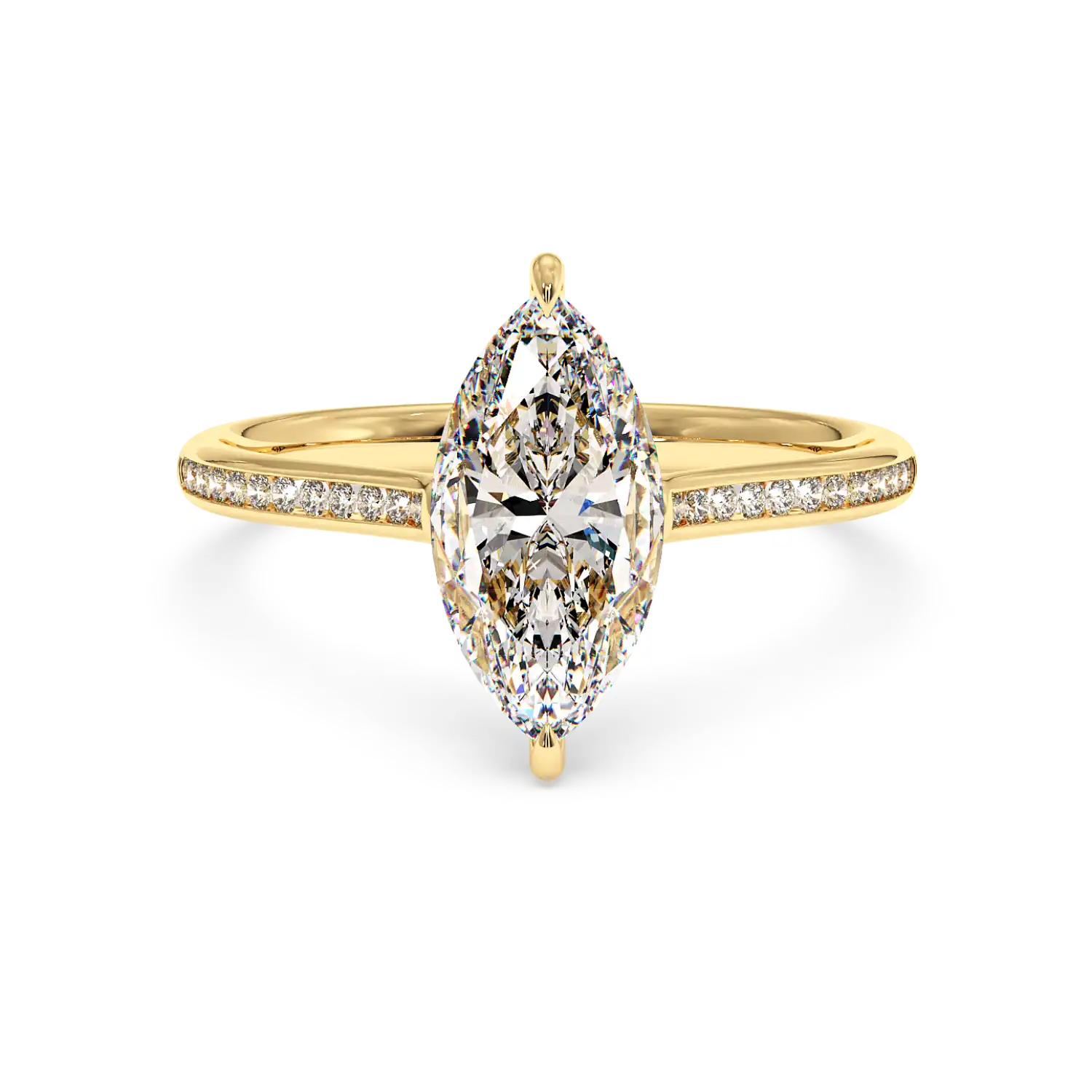 18K Yellow Gold Poppy Channel Engagement Ring