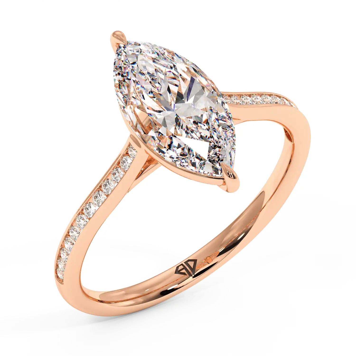 18K Rose Gold Poppy Channel Engagement Ring