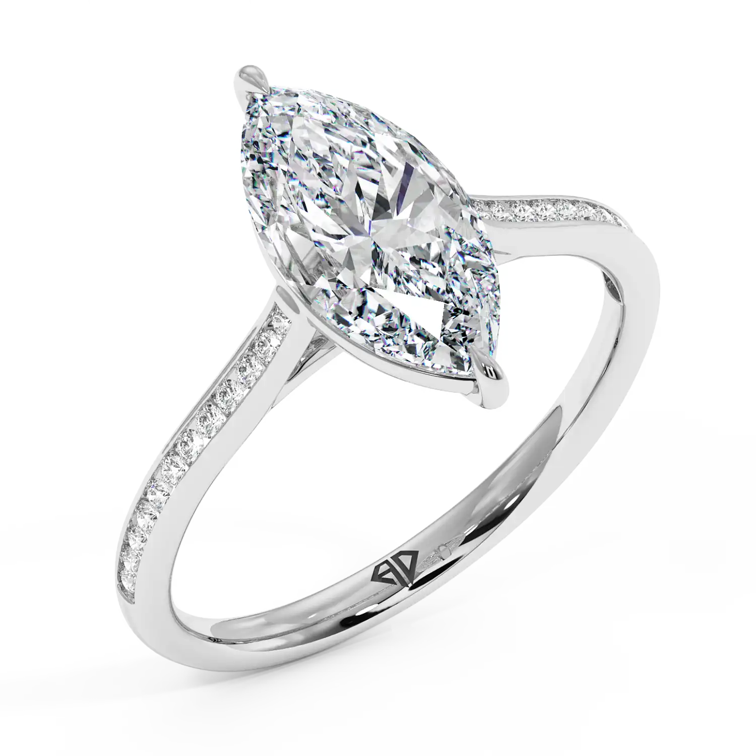 18K White Gold Poppy Channel Engagement Ring