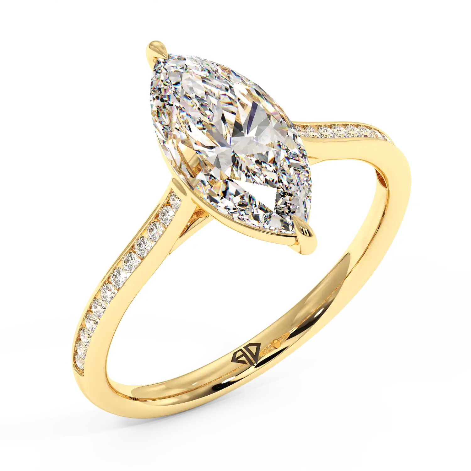 18K Yellow Gold Poppy Channel Engagement Ring