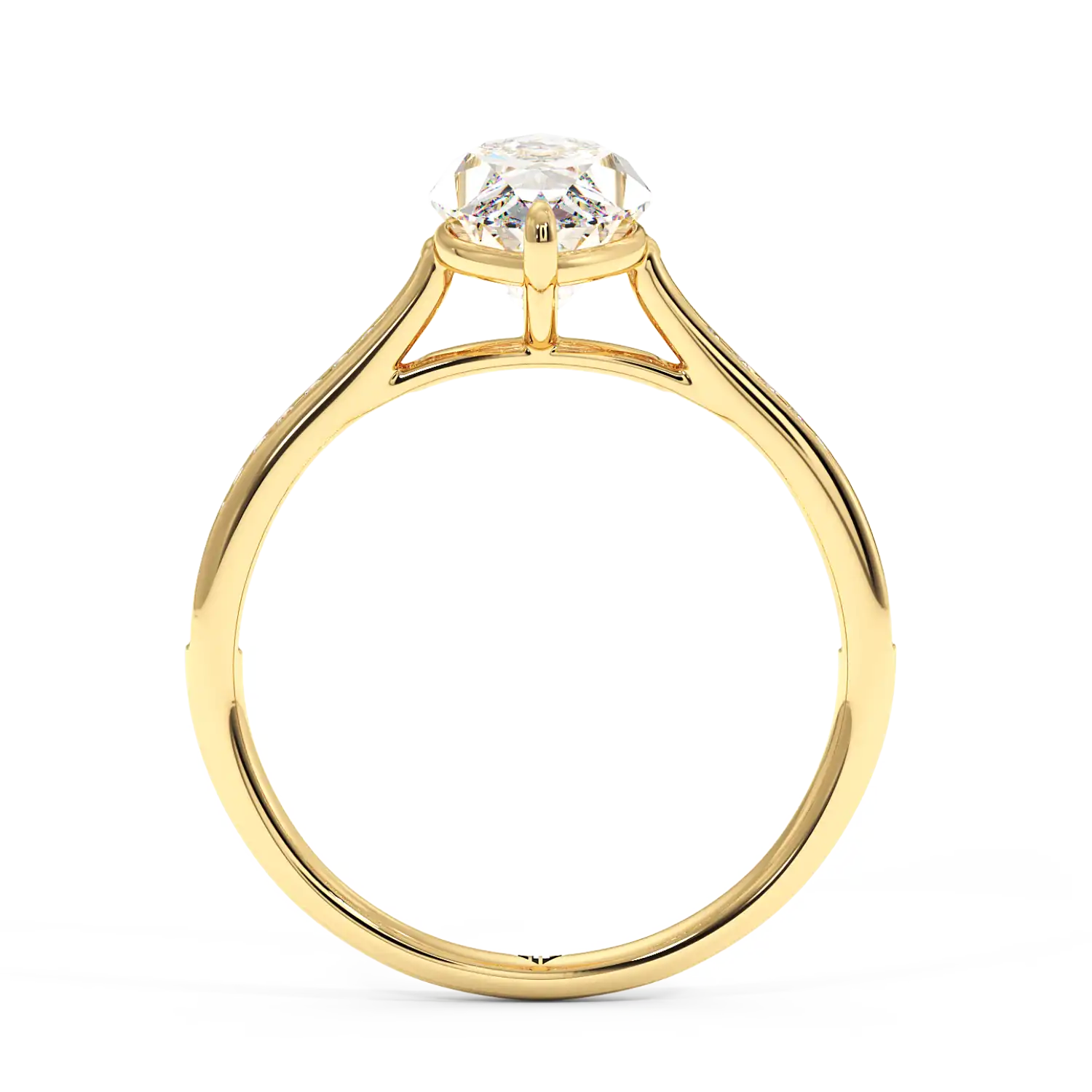 18K Yellow Gold Poppy Channel Engagement Ring