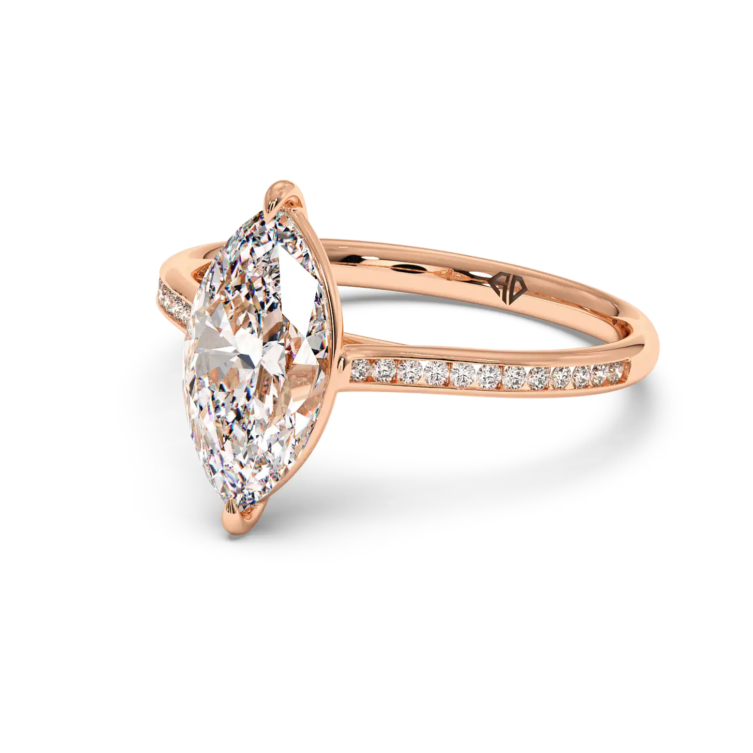 18K Rose Gold Poppy Channel Engagement Ring