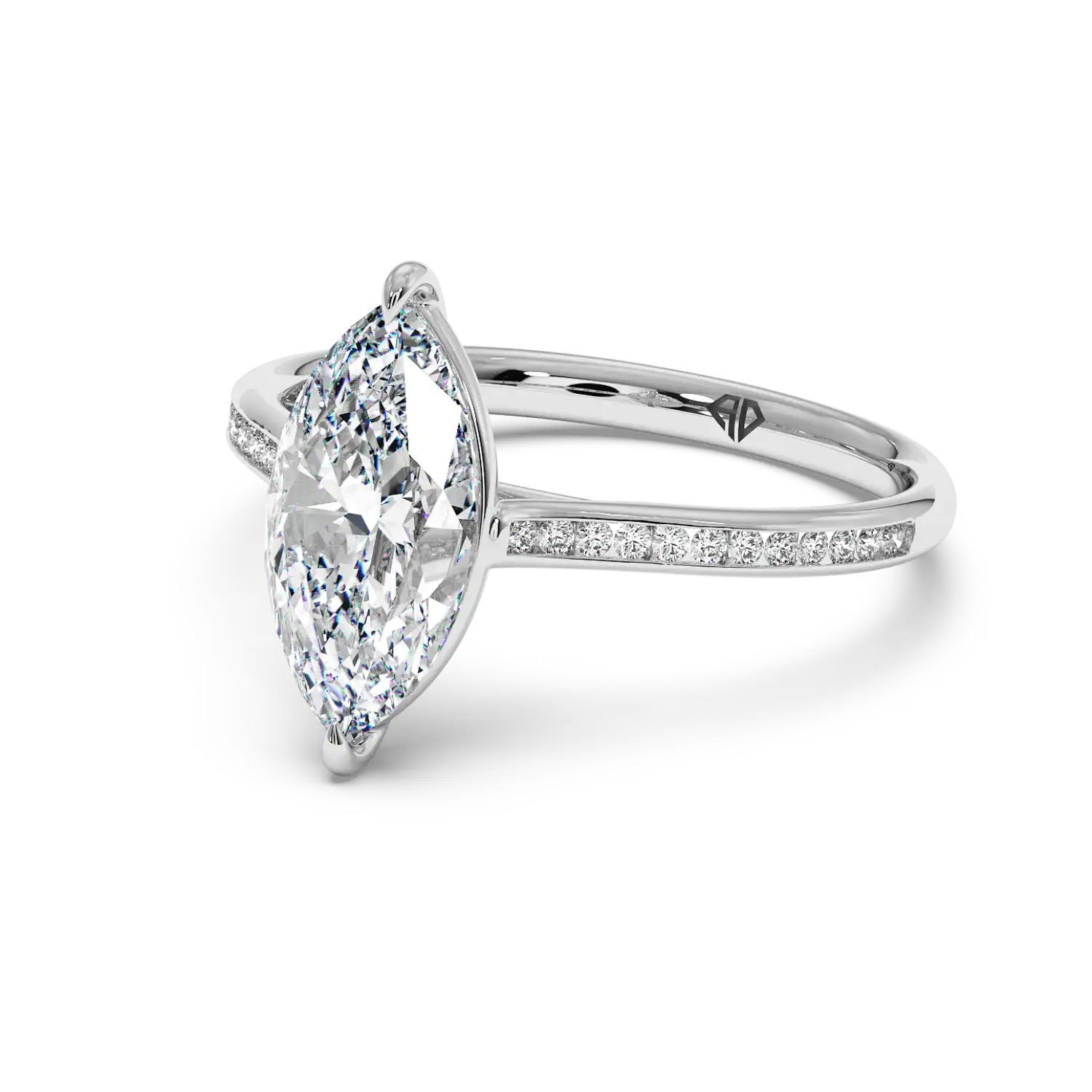 18K White Gold Poppy Channel Engagement Ring