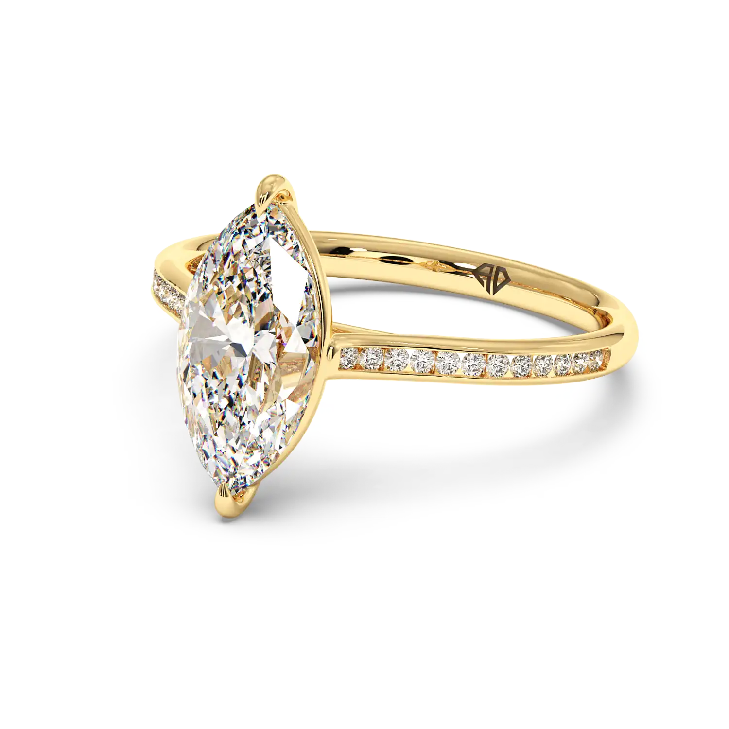 18K Yellow Gold Poppy Channel Engagement Ring