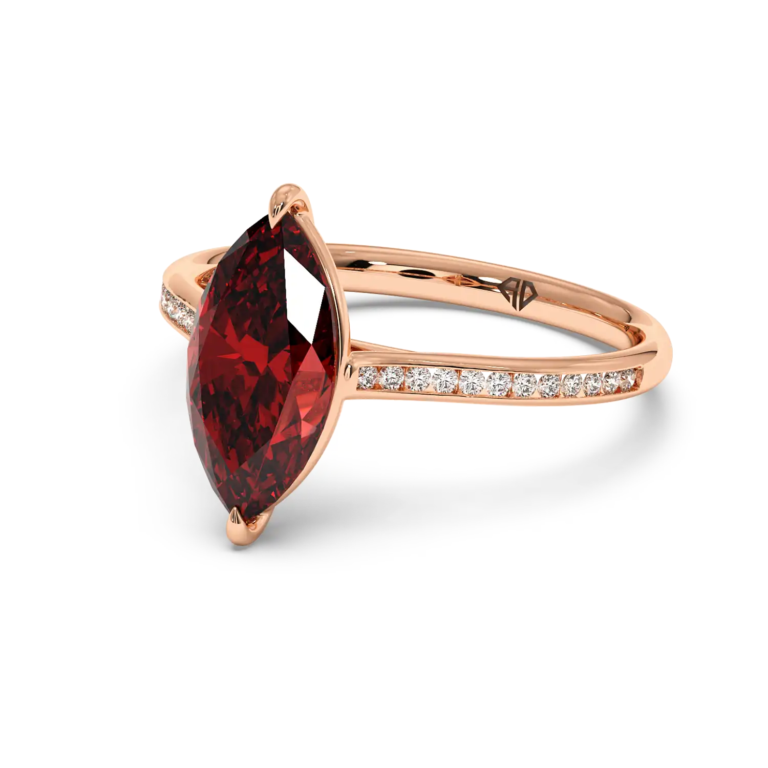 18K Rose Gold Poppy Channel Engagement Ring