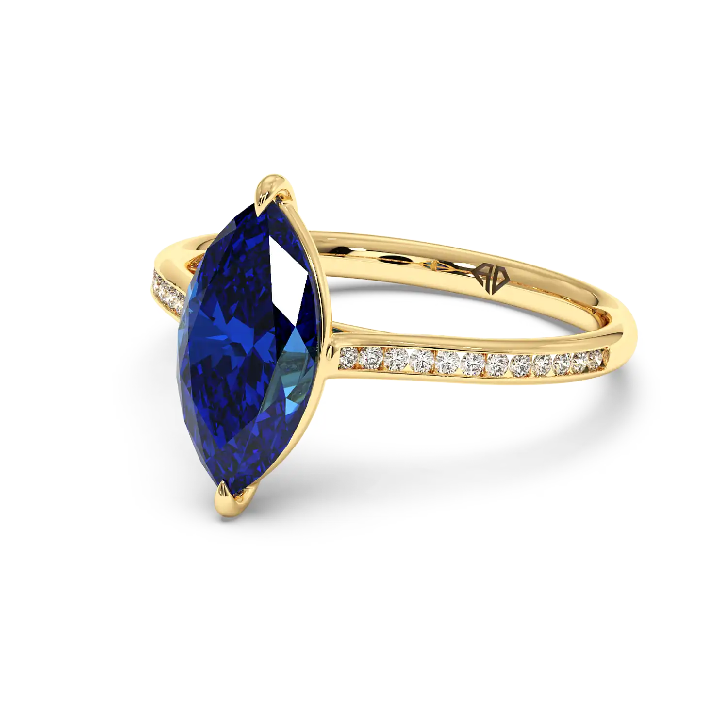 18K Yellow Gold Poppy Channel Engagement Ring