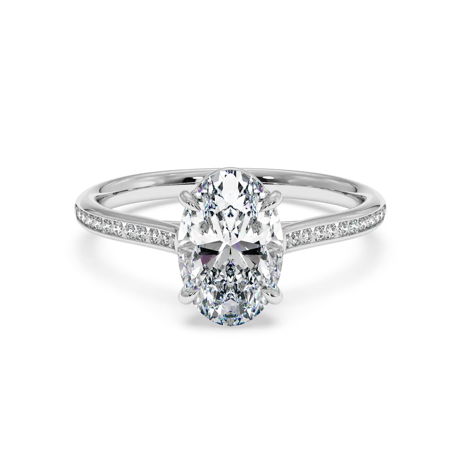 18K White Gold Poppy Channel Engagement Ring