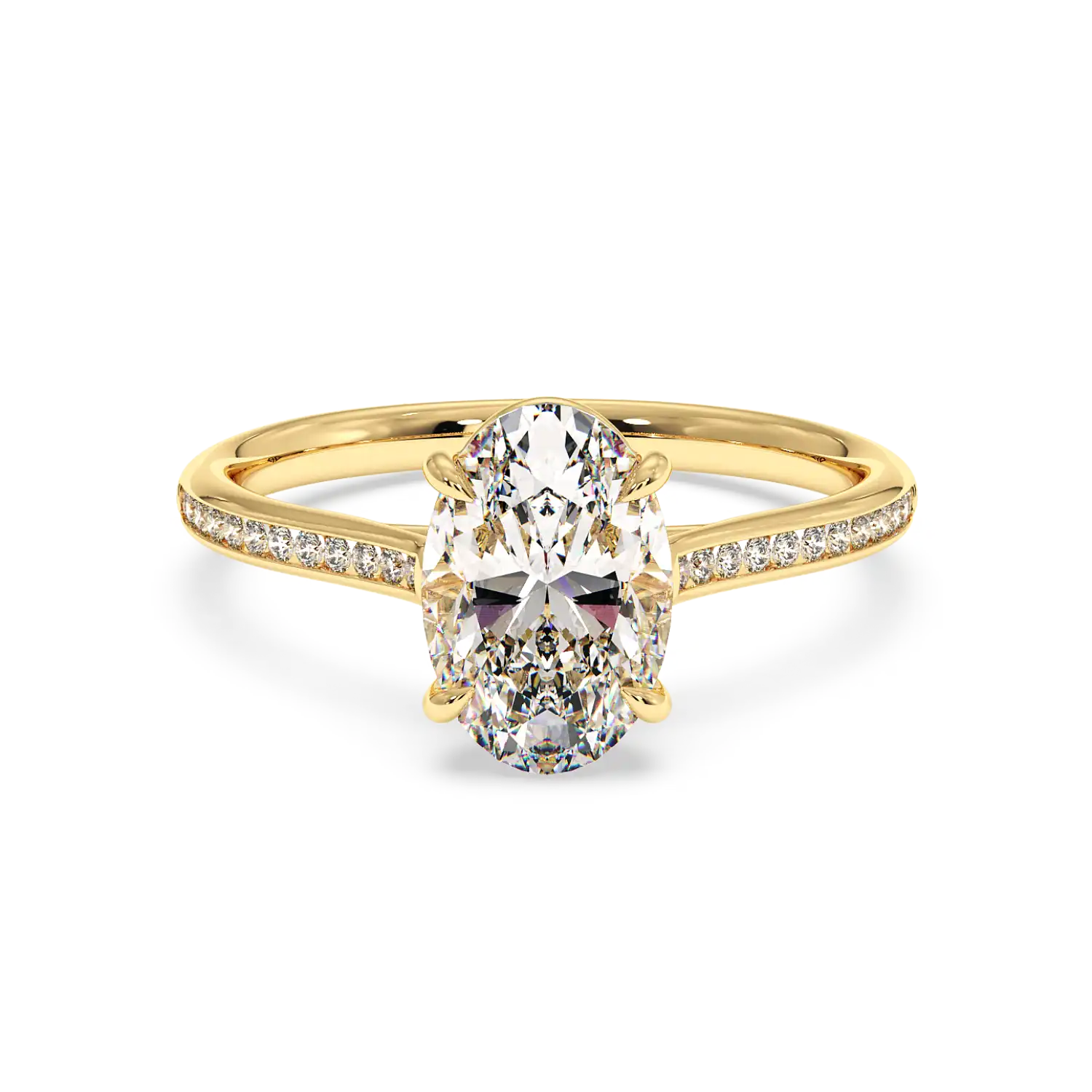 18K Yellow Gold Poppy Channel Engagement Ring