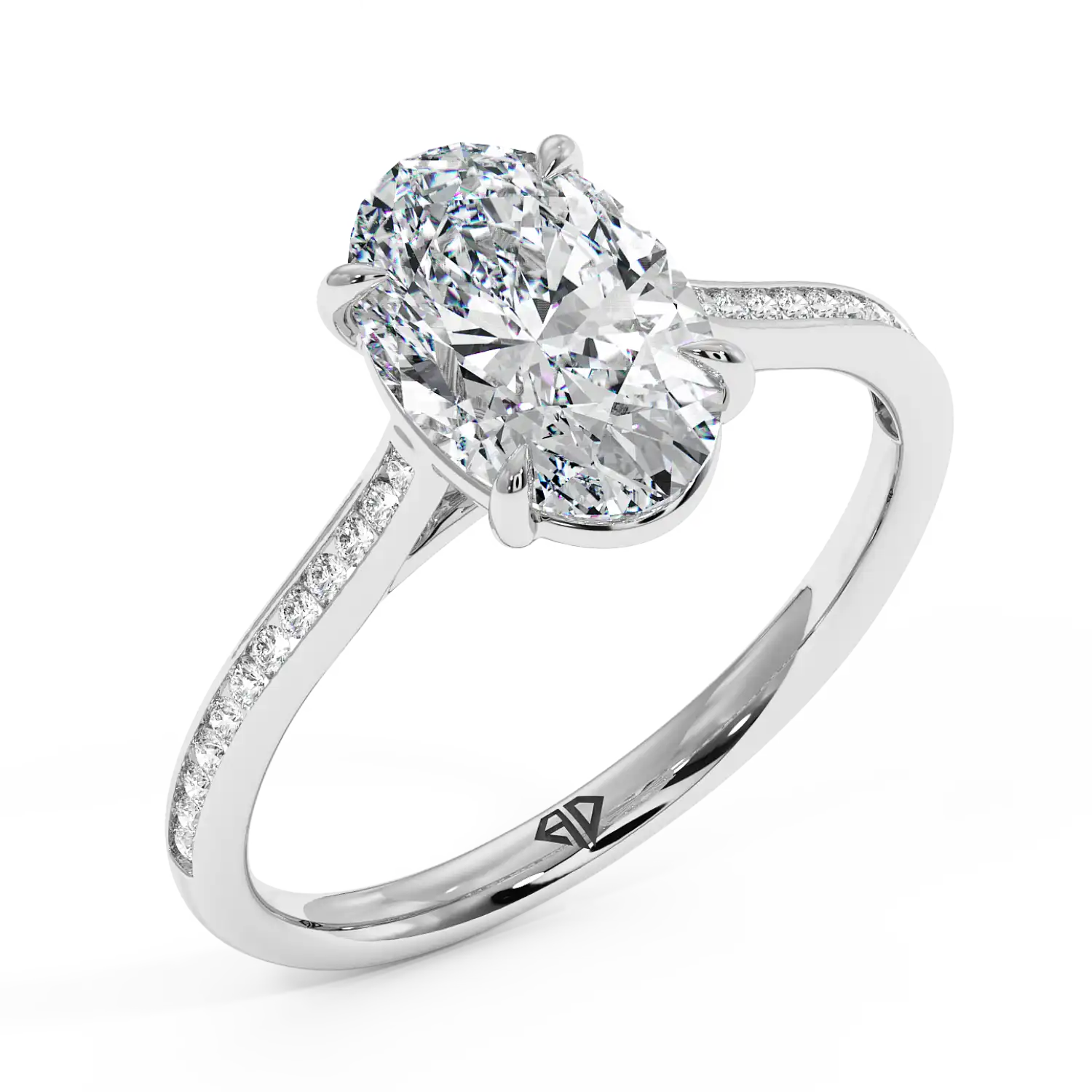 18K White Gold Poppy Channel Engagement Ring