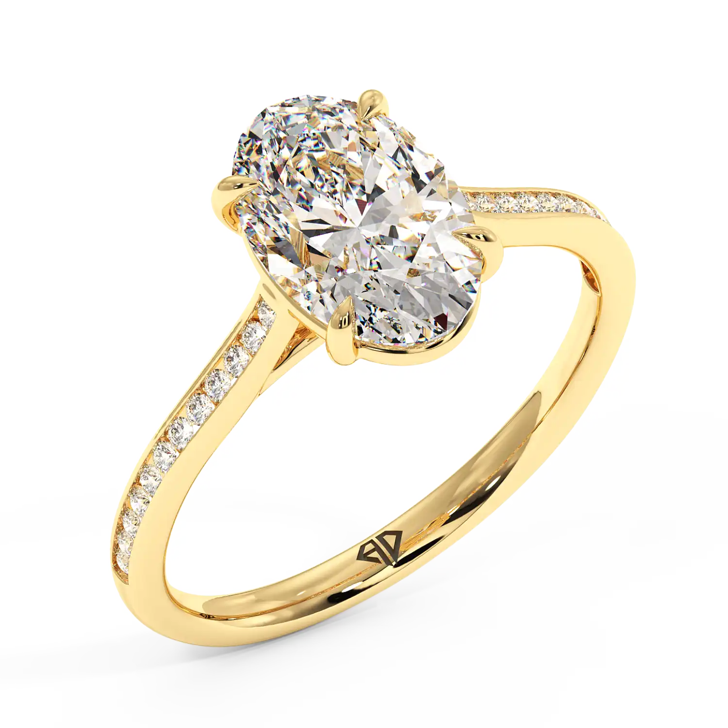 18K Yellow Gold Poppy Channel Engagement Ring