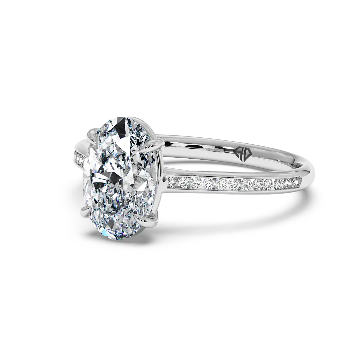 18K White Gold Poppy Channel Engagement Ring