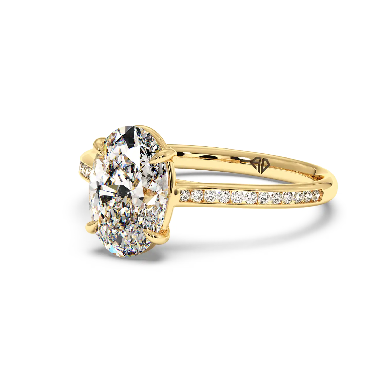 18K Yellow Gold Poppy Channel Engagement Ring