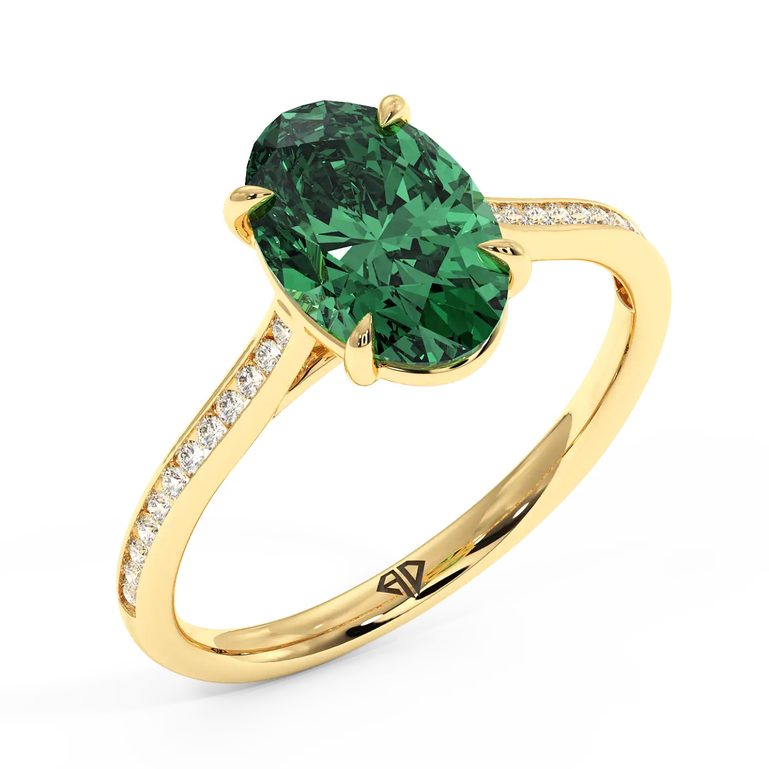 18K Yellow Gold Poppy Channel Engagement Ring