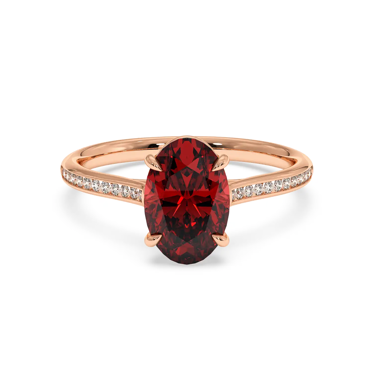 18K Rose Gold Poppy Channel Engagement Ring