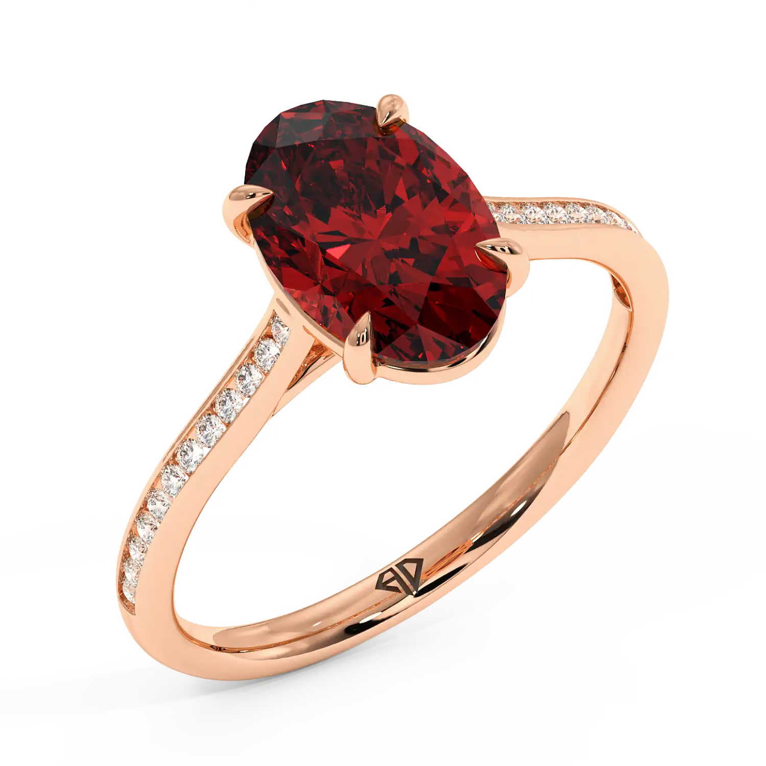 18K Rose Gold Poppy Channel Engagement Ring