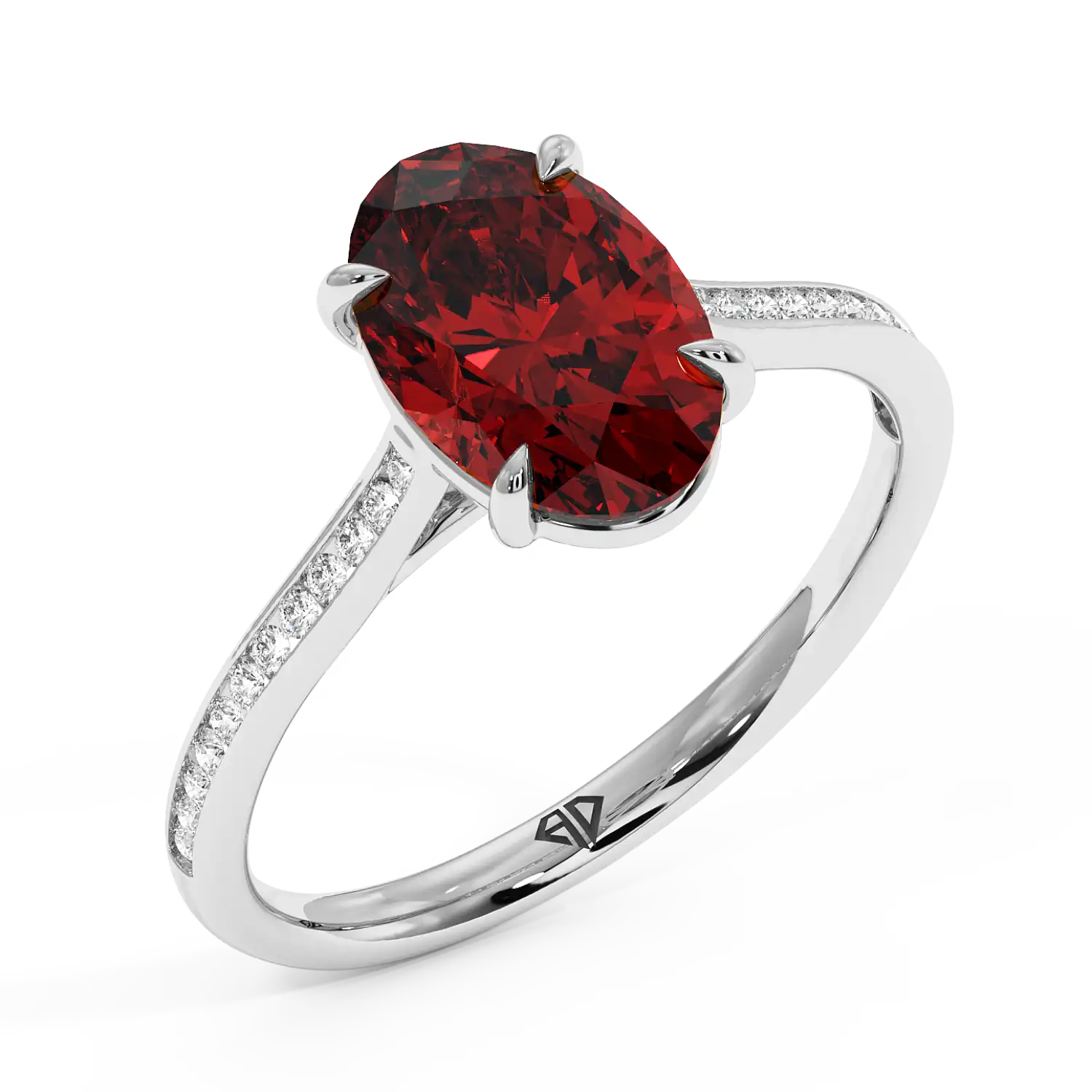 18K White Gold Poppy Channel Engagement Ring