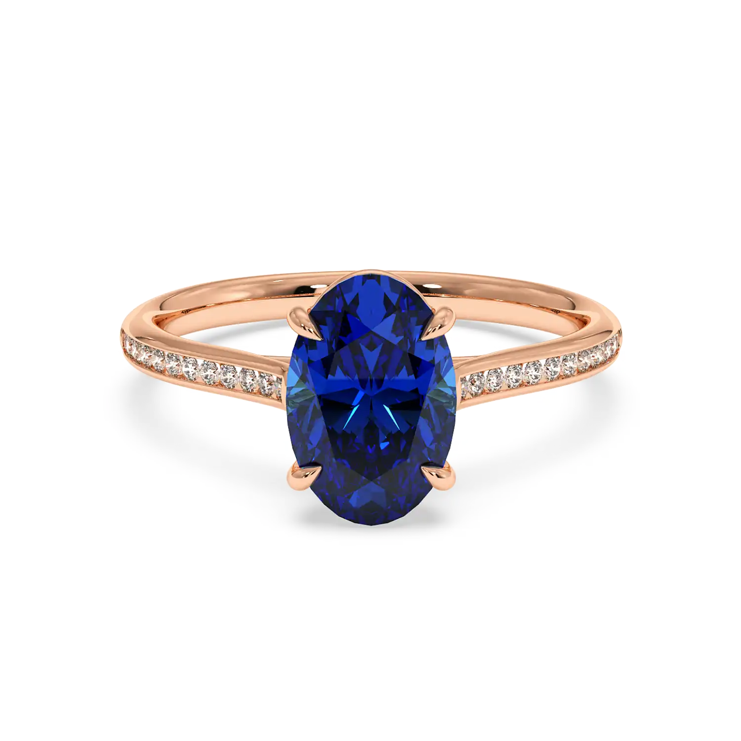 18K Rose Gold Poppy Channel Engagement Ring