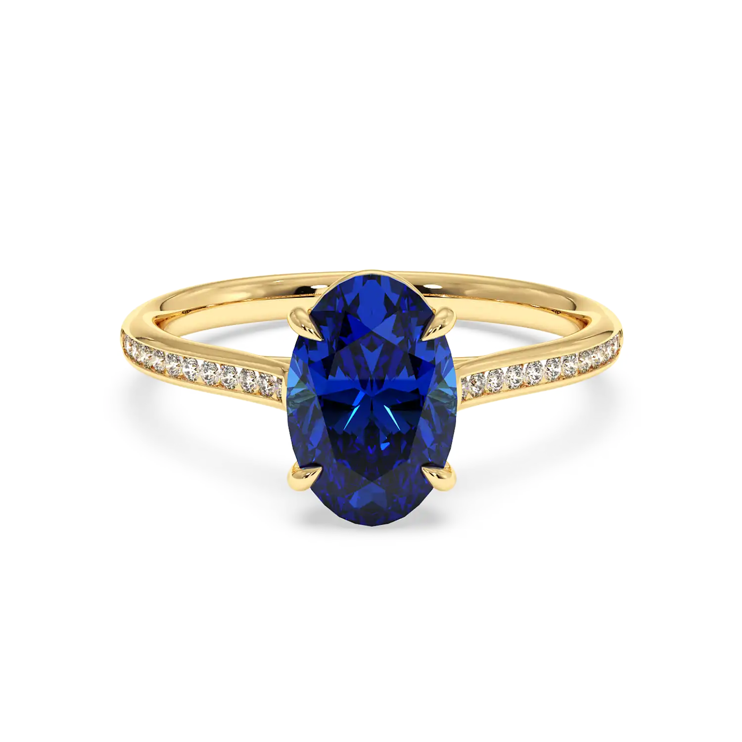 18K Yellow Gold Poppy Channel Engagement Ring