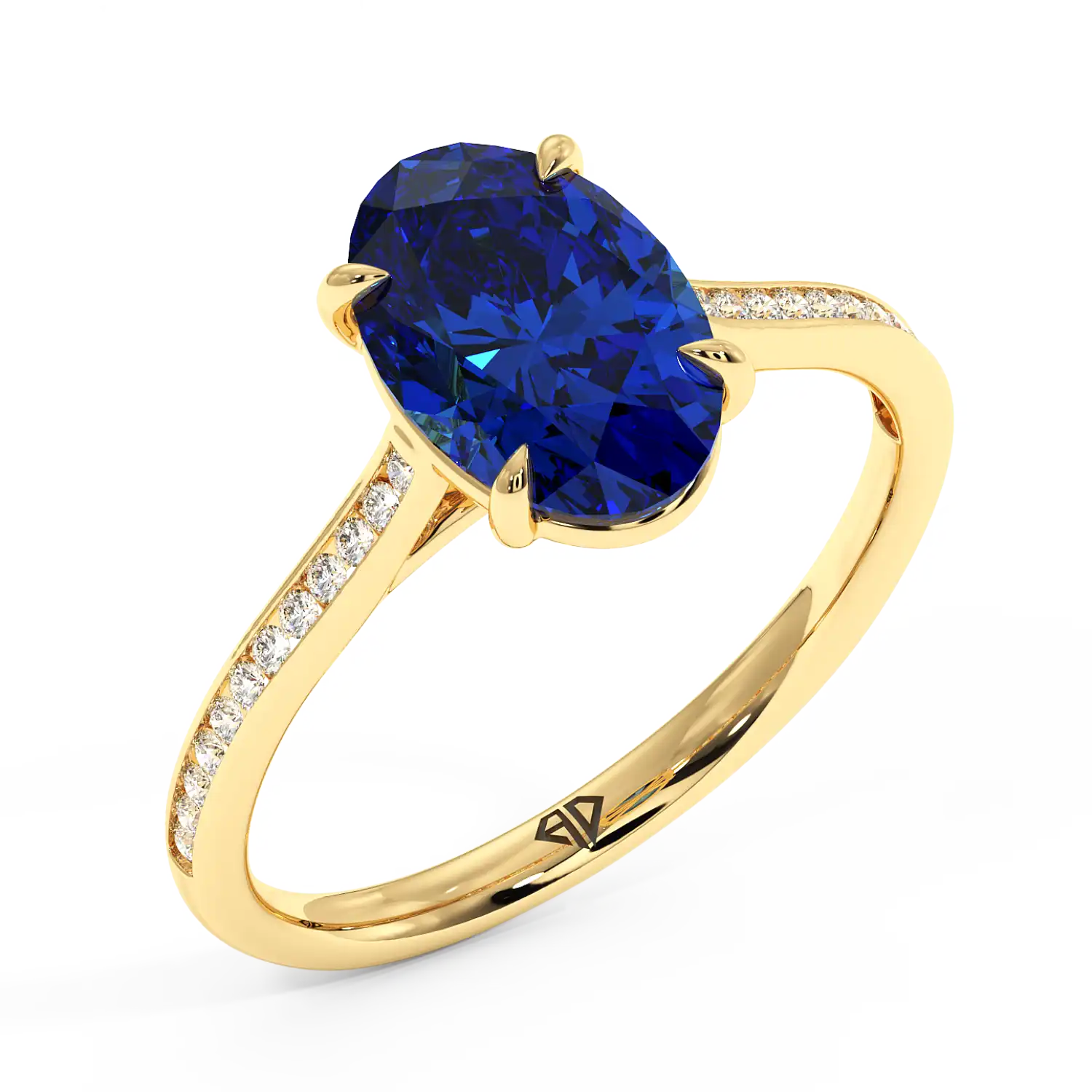 18K Yellow Gold Poppy Channel Engagement Ring