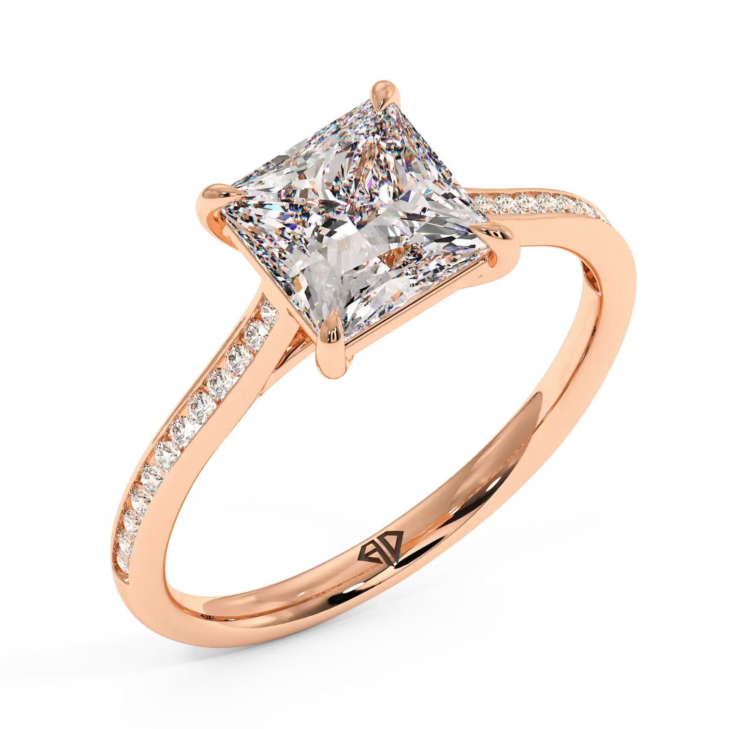 18K Rose Gold Poppy Channel Engagement Ring