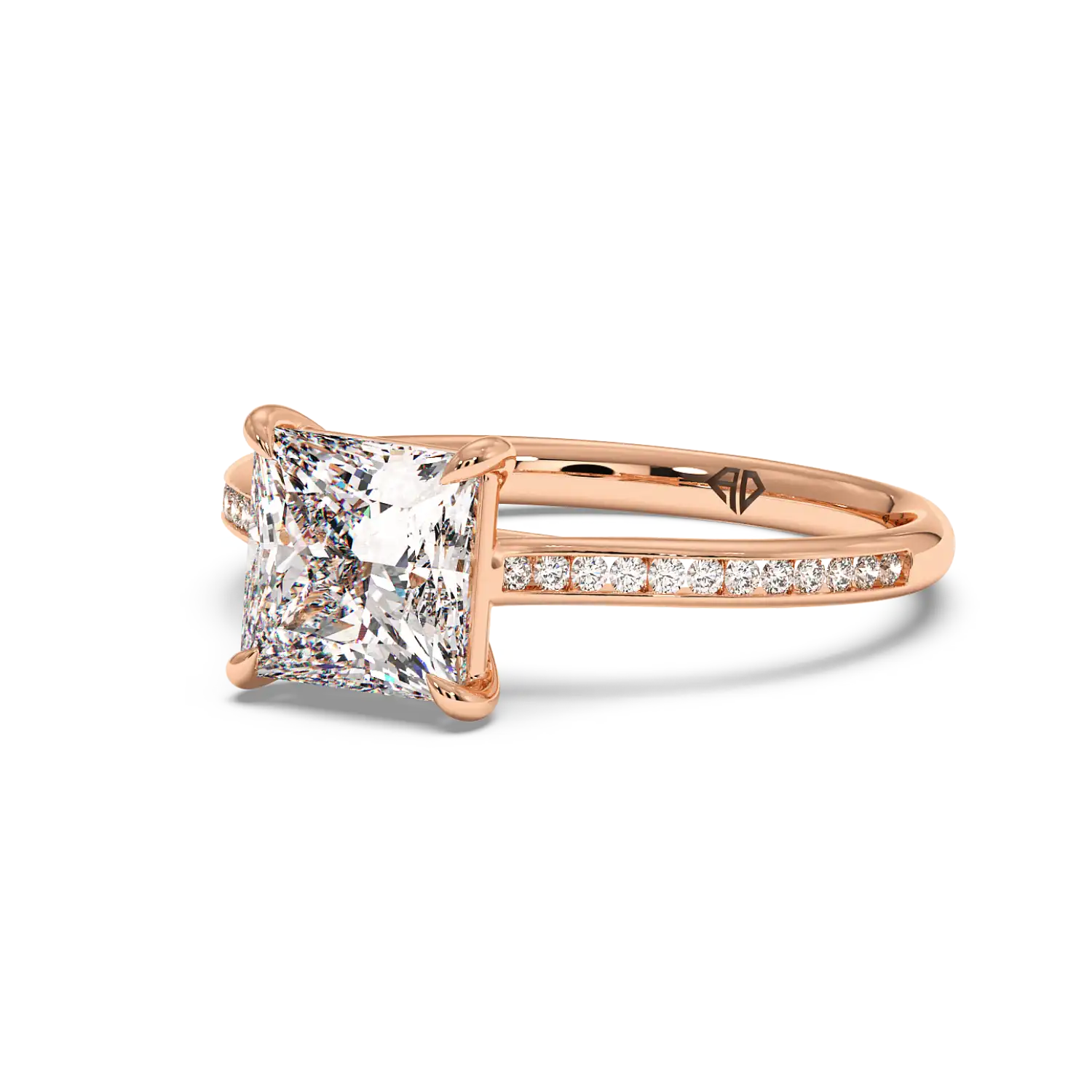 18K Rose Gold Poppy Channel Engagement Ring