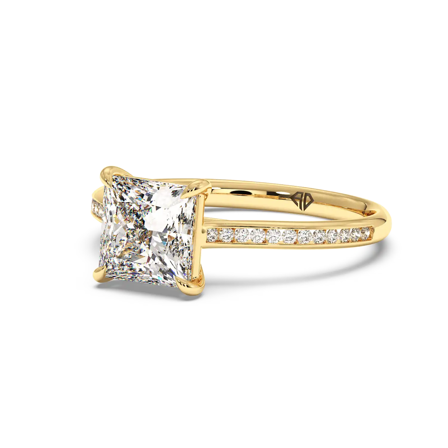 18K Yellow Gold Poppy Channel Engagement Ring