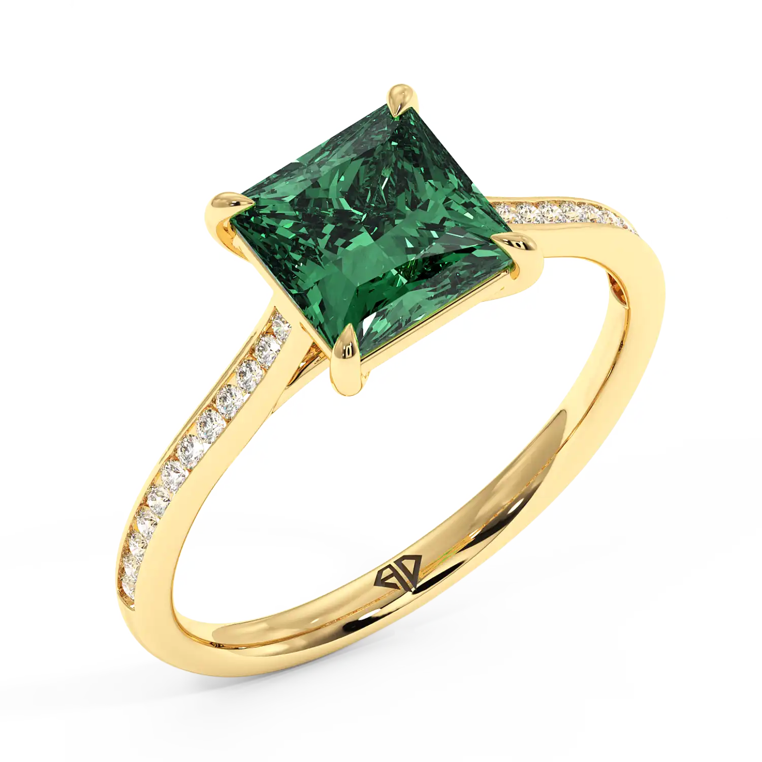 18K Yellow Gold Poppy Channel Engagement Ring