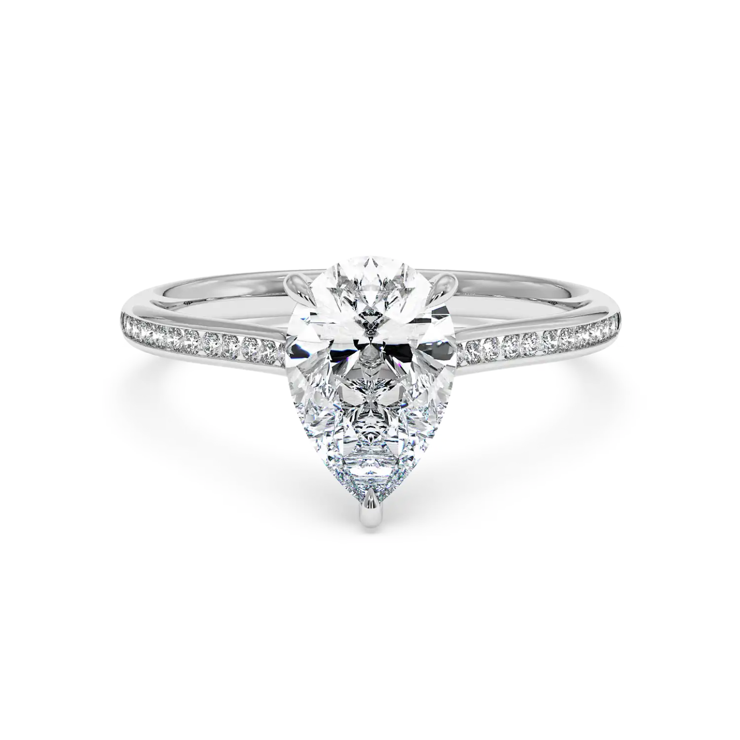 18K White Gold Poppy Channel Engagement Ring