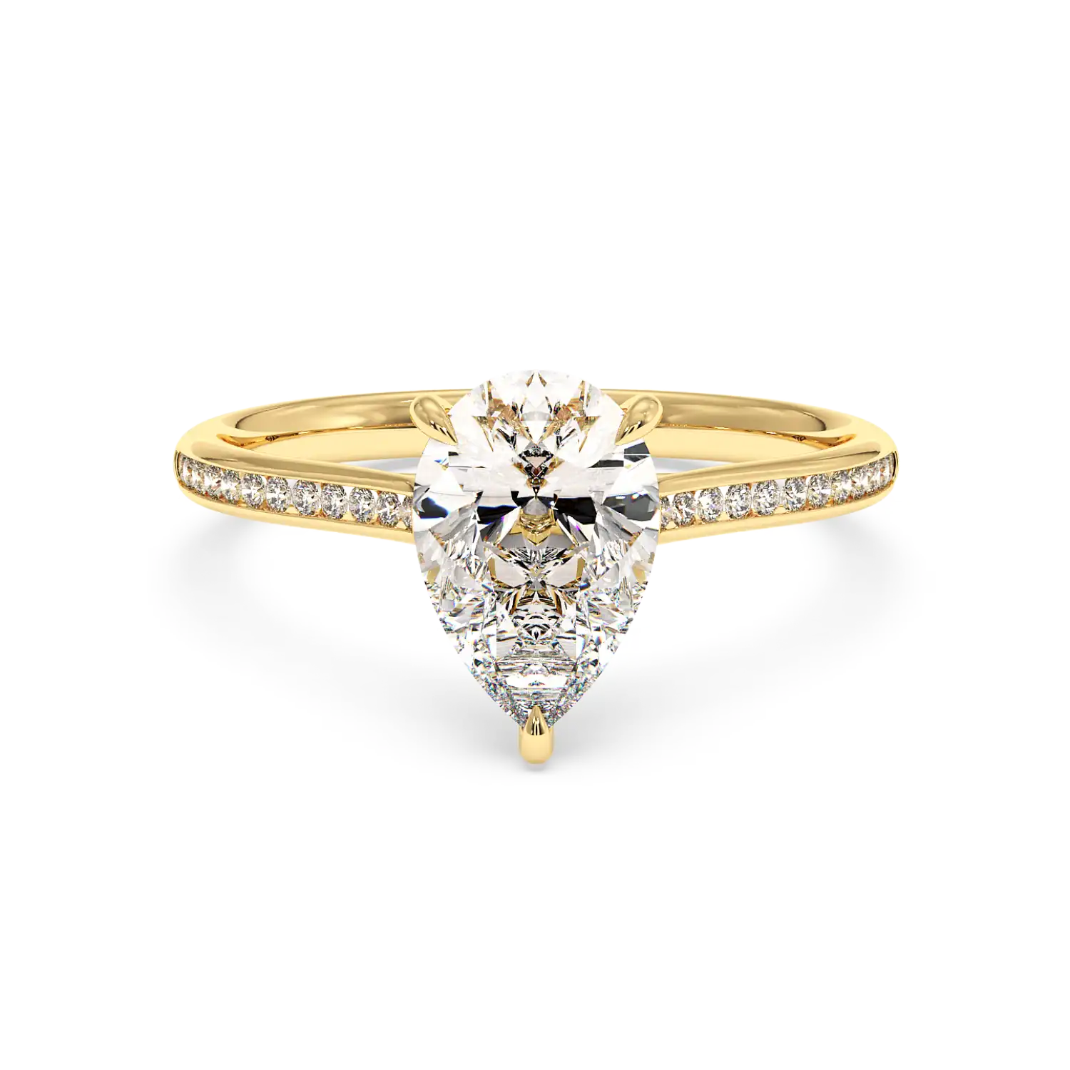 18K Yellow Gold Poppy Channel Engagement Ring