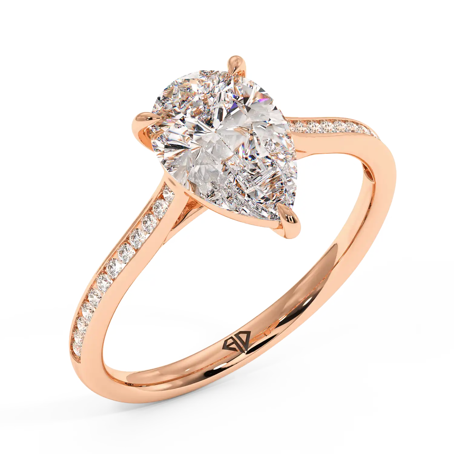 18K Rose Gold Poppy Channel Engagement Ring