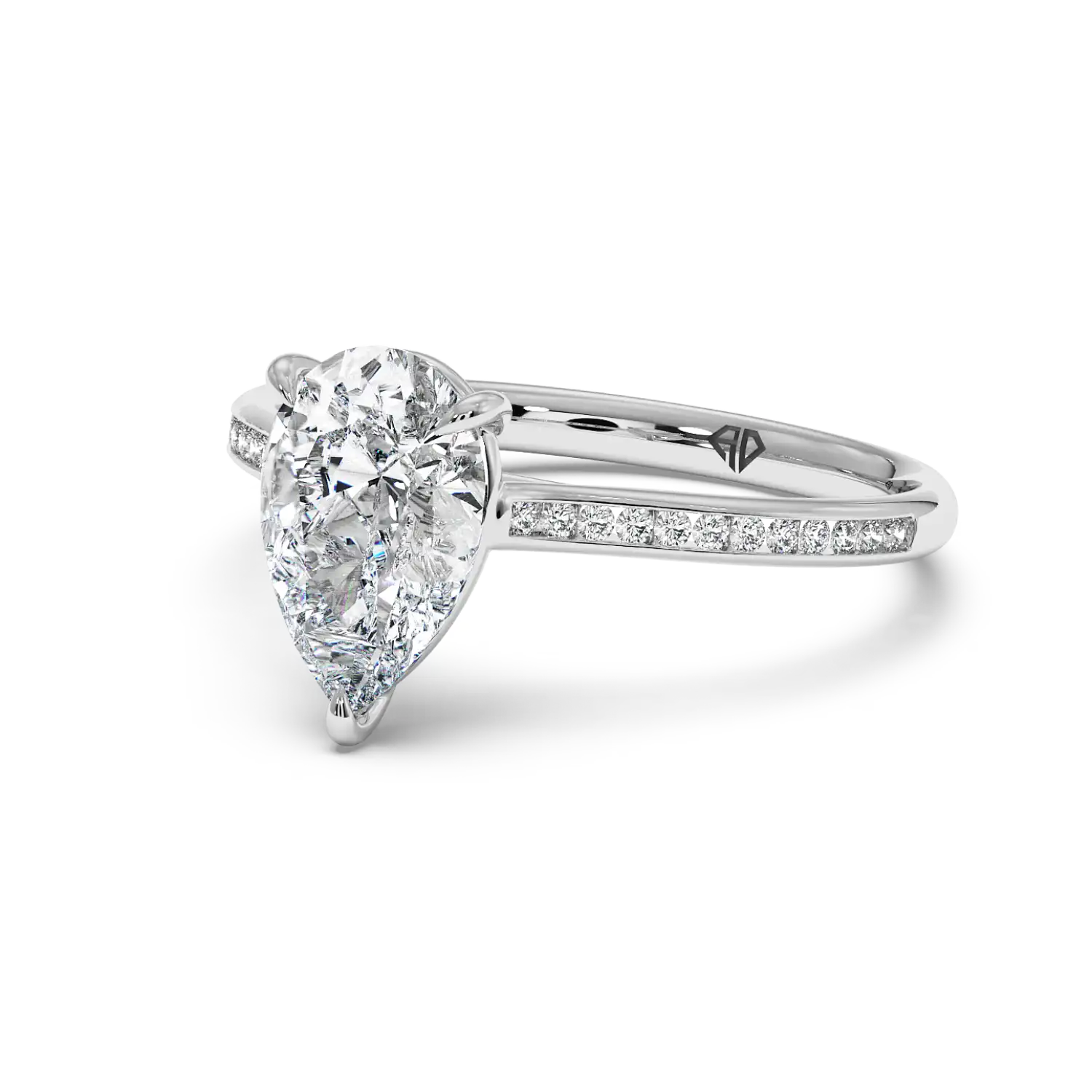 18K White Gold Poppy Channel Engagement Ring