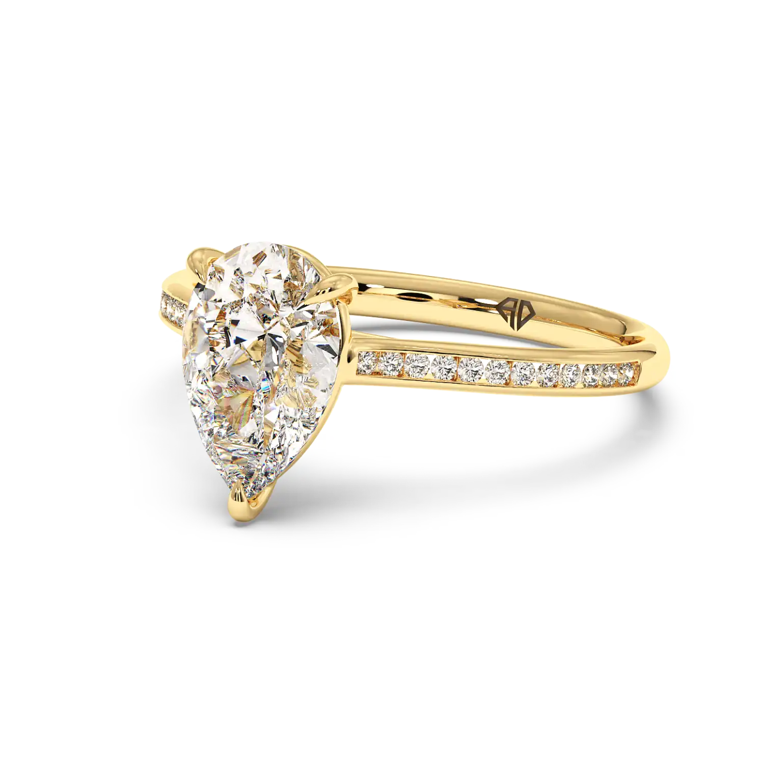 18K Yellow Gold Poppy Channel Engagement Ring