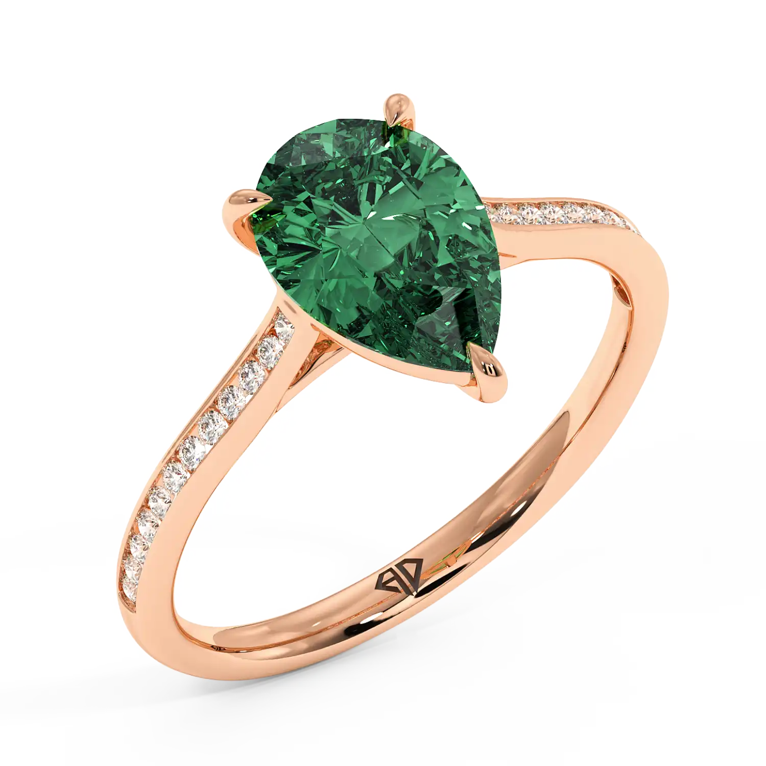 18K Rose Gold Poppy Channel Engagement Ring