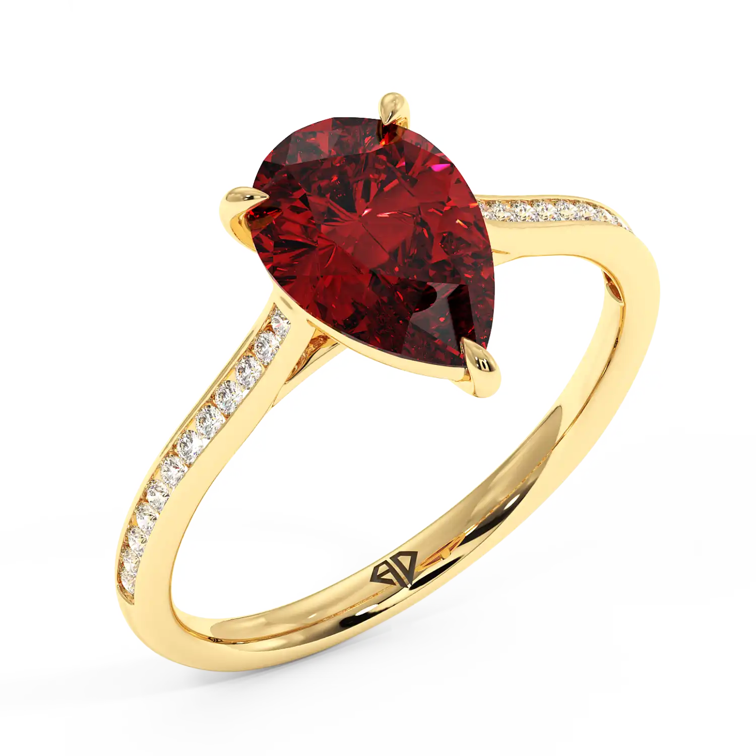 18K Yellow Gold Poppy Channel Engagement Ring