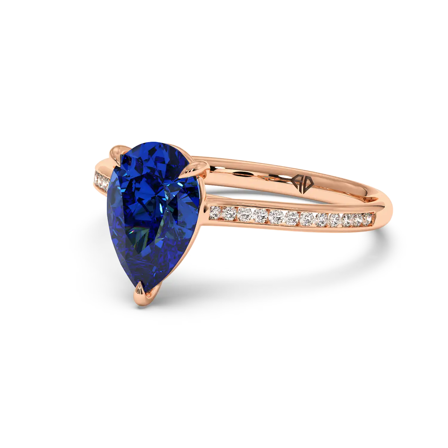 18K Rose Gold Poppy Channel Engagement Ring