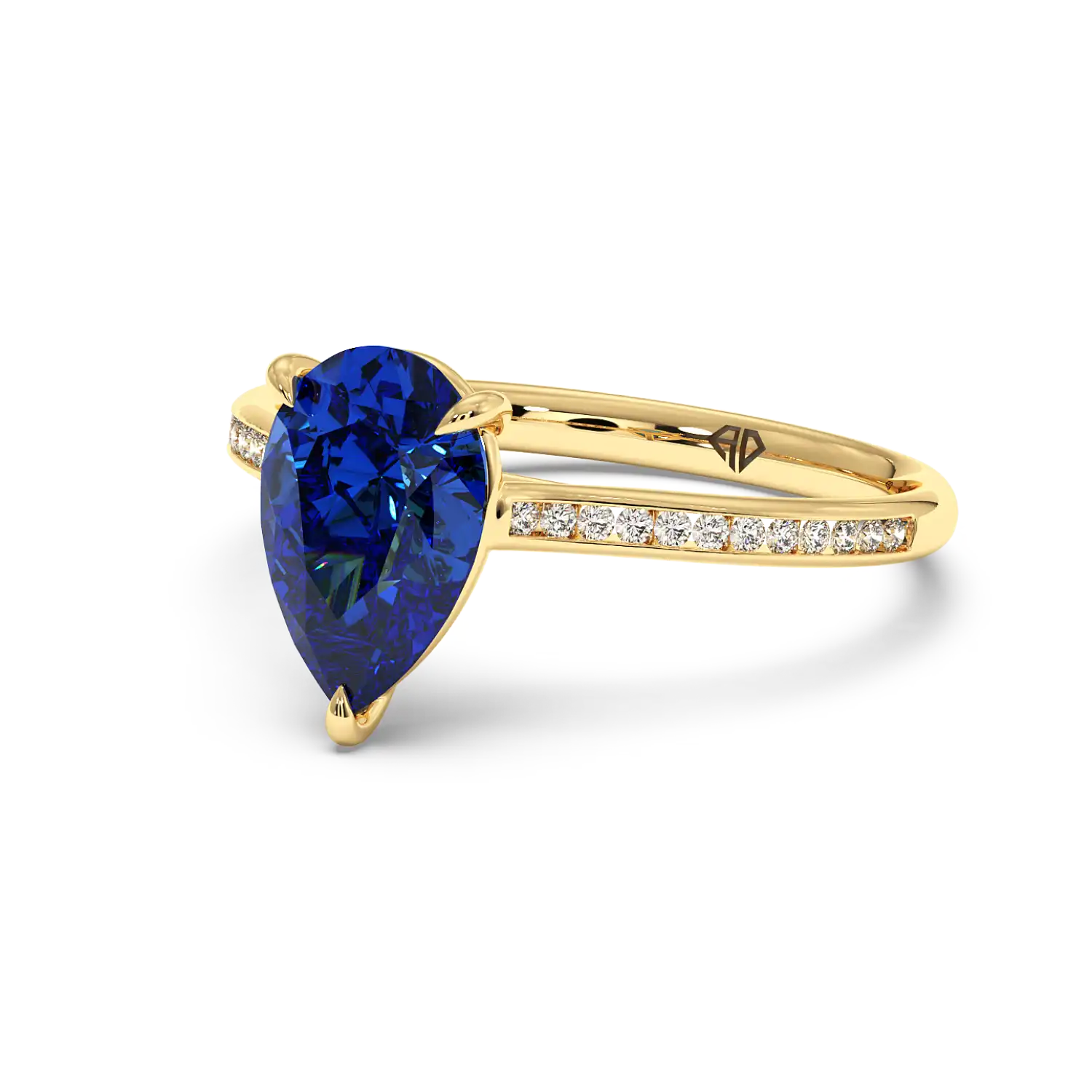 18K Yellow Gold Poppy Channel Engagement Ring