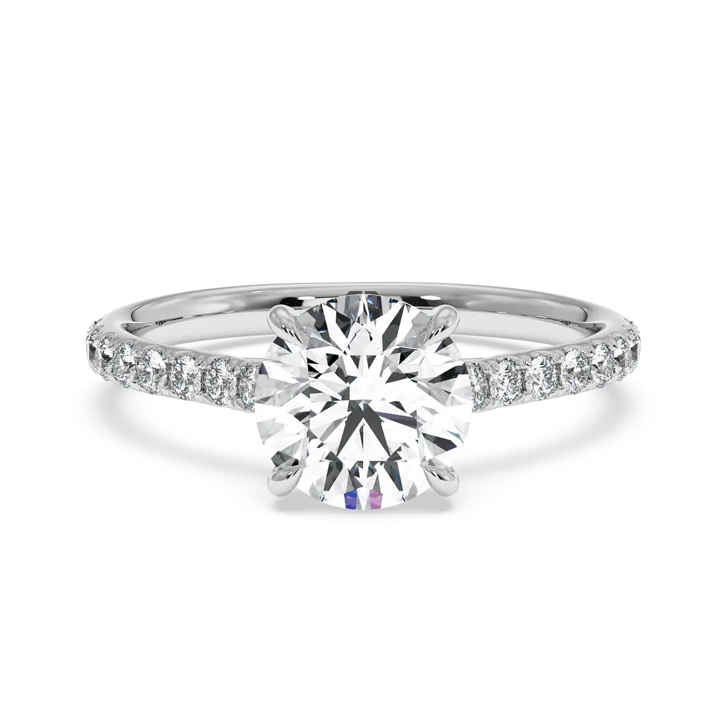 18K White Gold Poppy Micro Engagement Ring