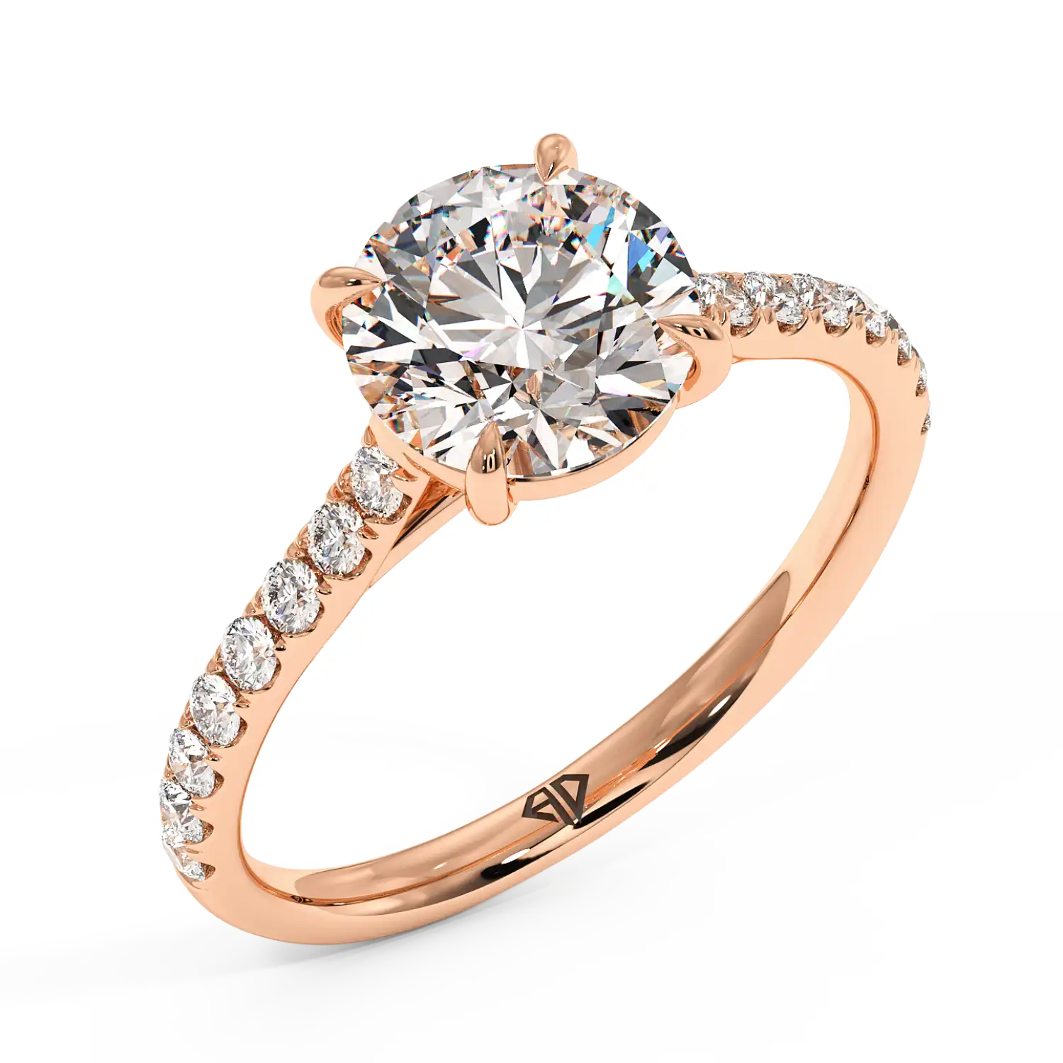 18K Rose Gold Poppy Micro Engagement Ring