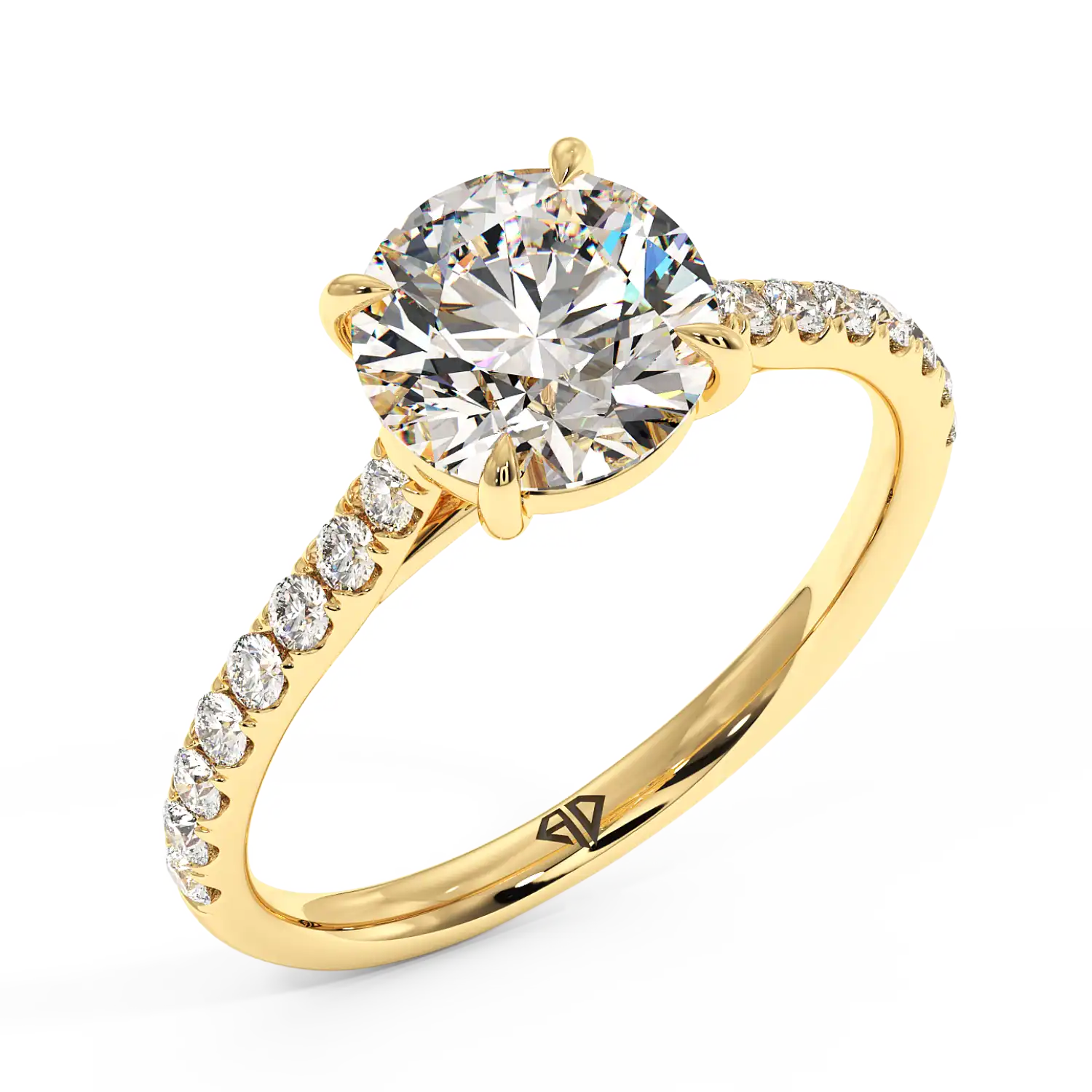 18K Yellow Gold Poppy Micro Engagement Ring