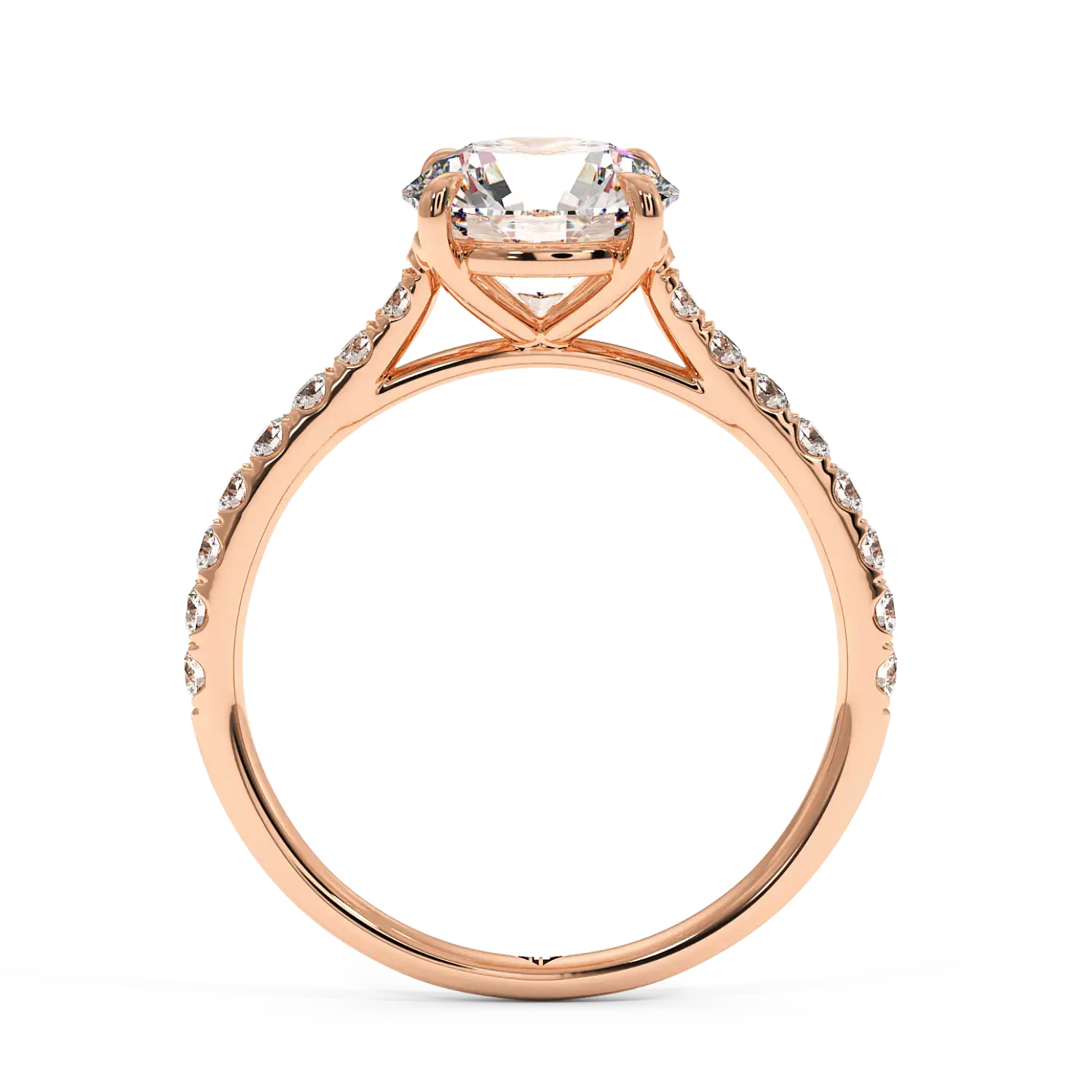 18K Rose Gold Poppy Micro Engagement Ring