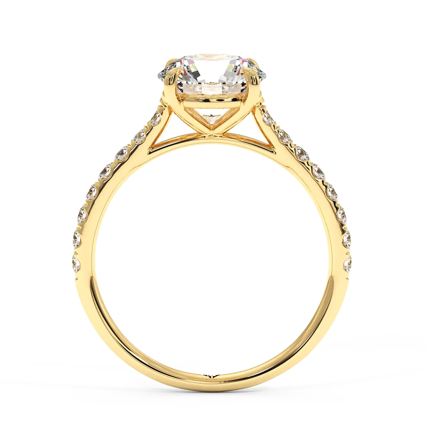 18K Yellow Gold Poppy Micro Engagement Ring